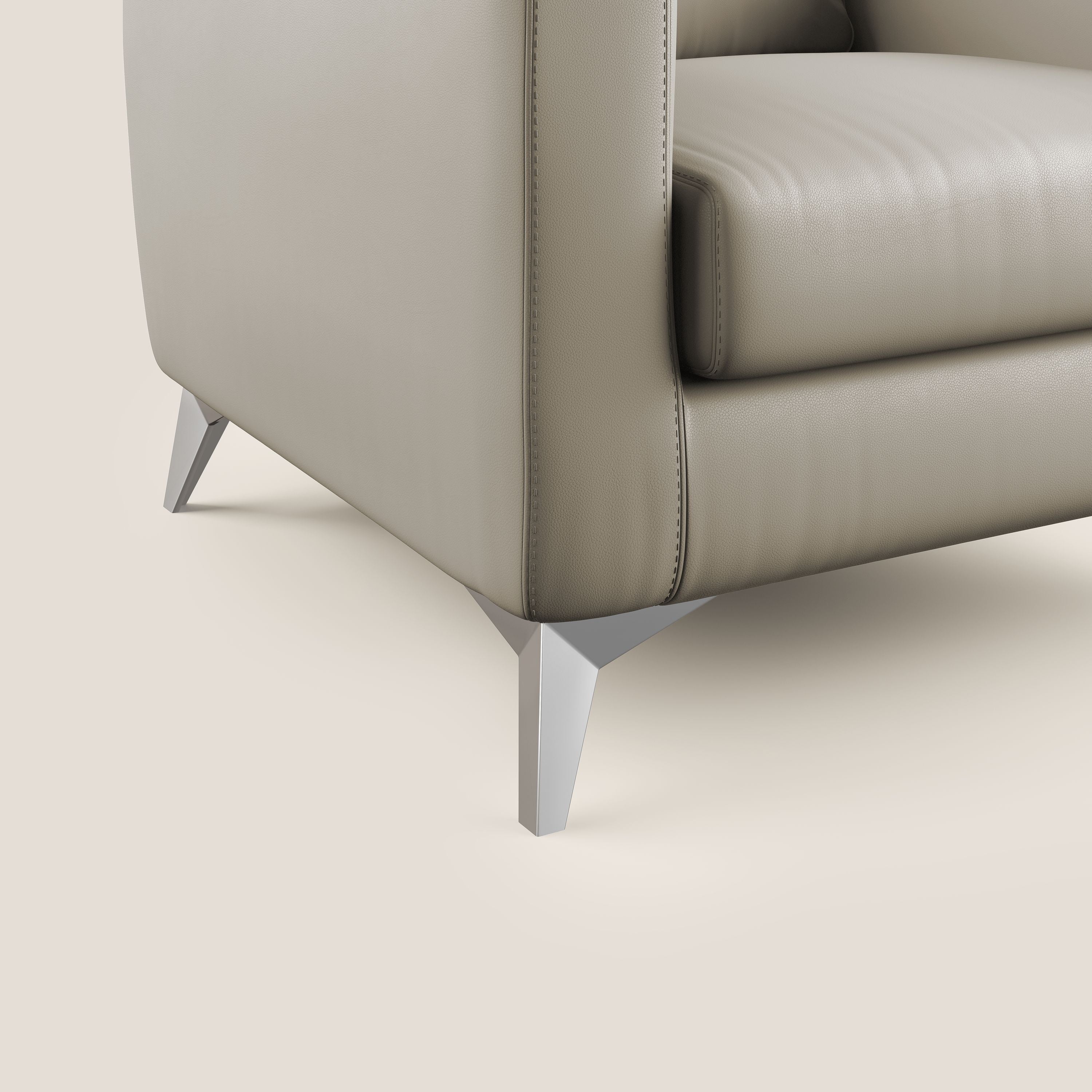 Orione Poltroncina in ecopelle moderna e impermeabile T04 talpa - divani.store