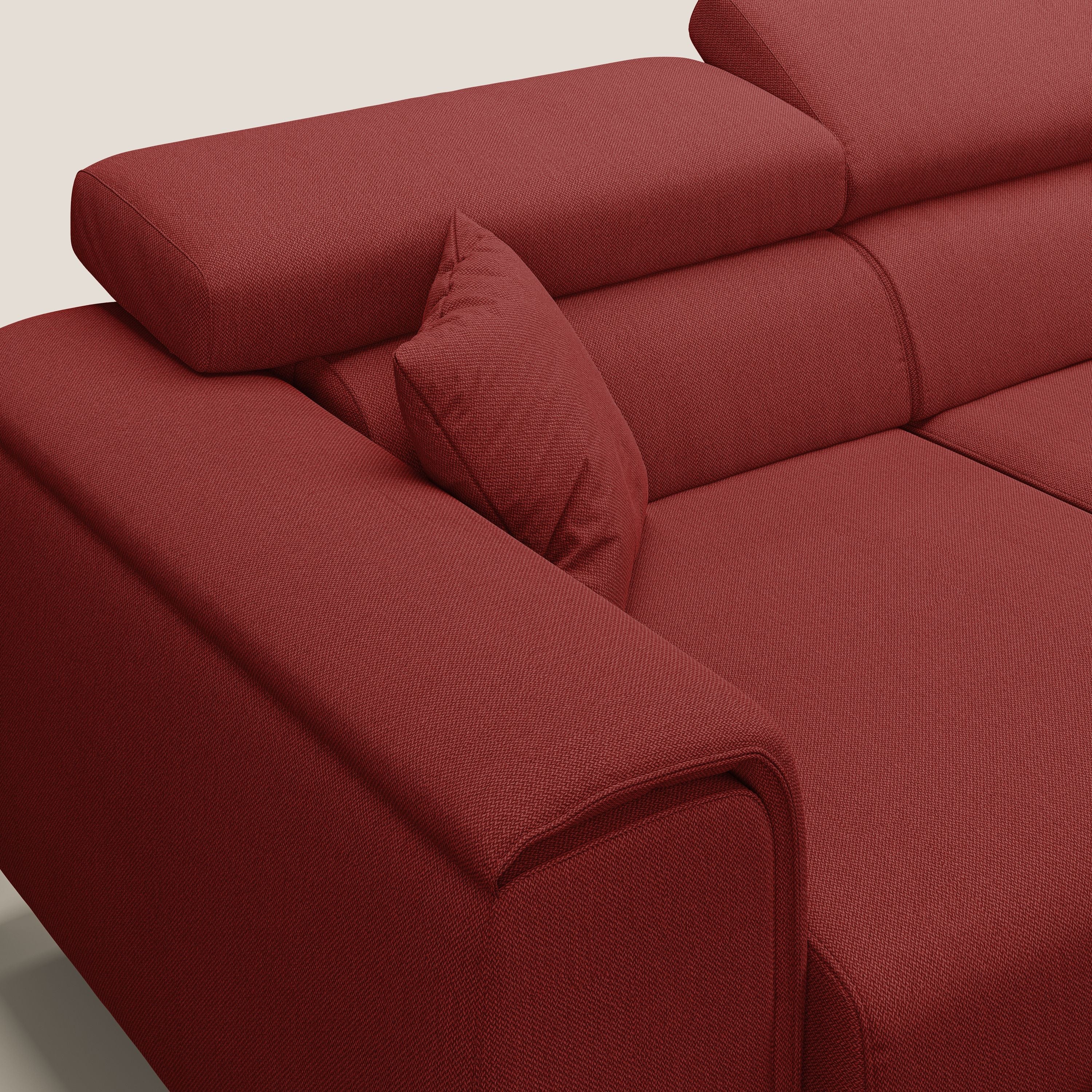 Fusion divano con 3 sedute allungabili in tessuto smacchiabile T05 rosso - divani.store