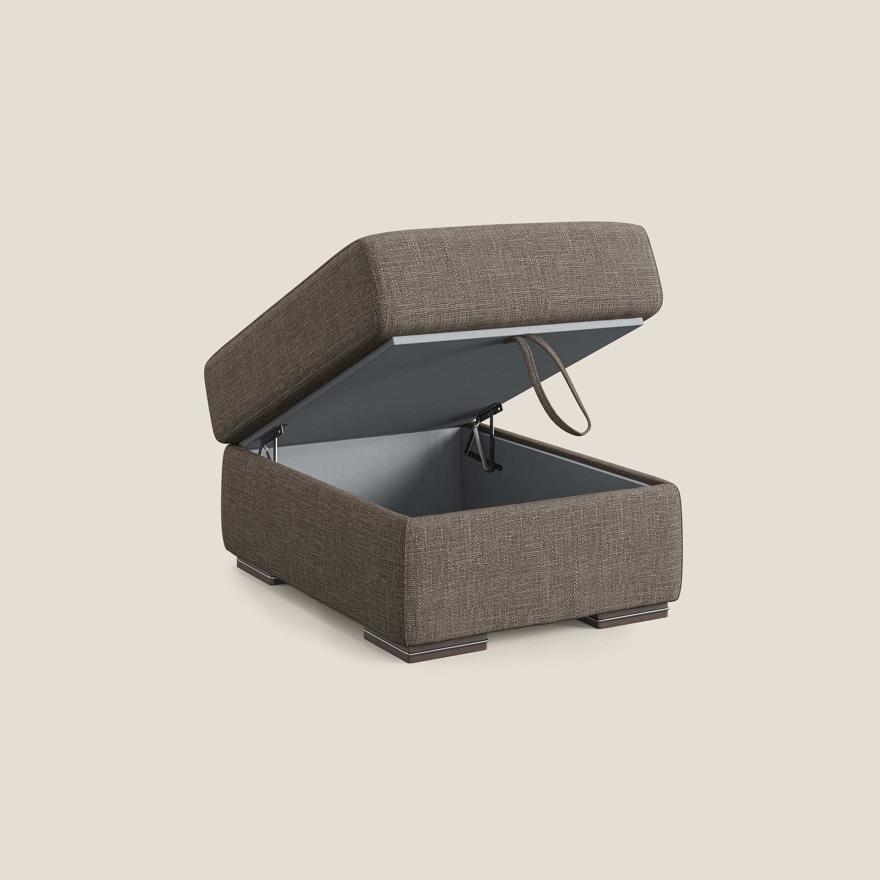 Sun pouf apribile contenitore in tessuto impermeabile morbido intreccio T06 marrone - divani.store