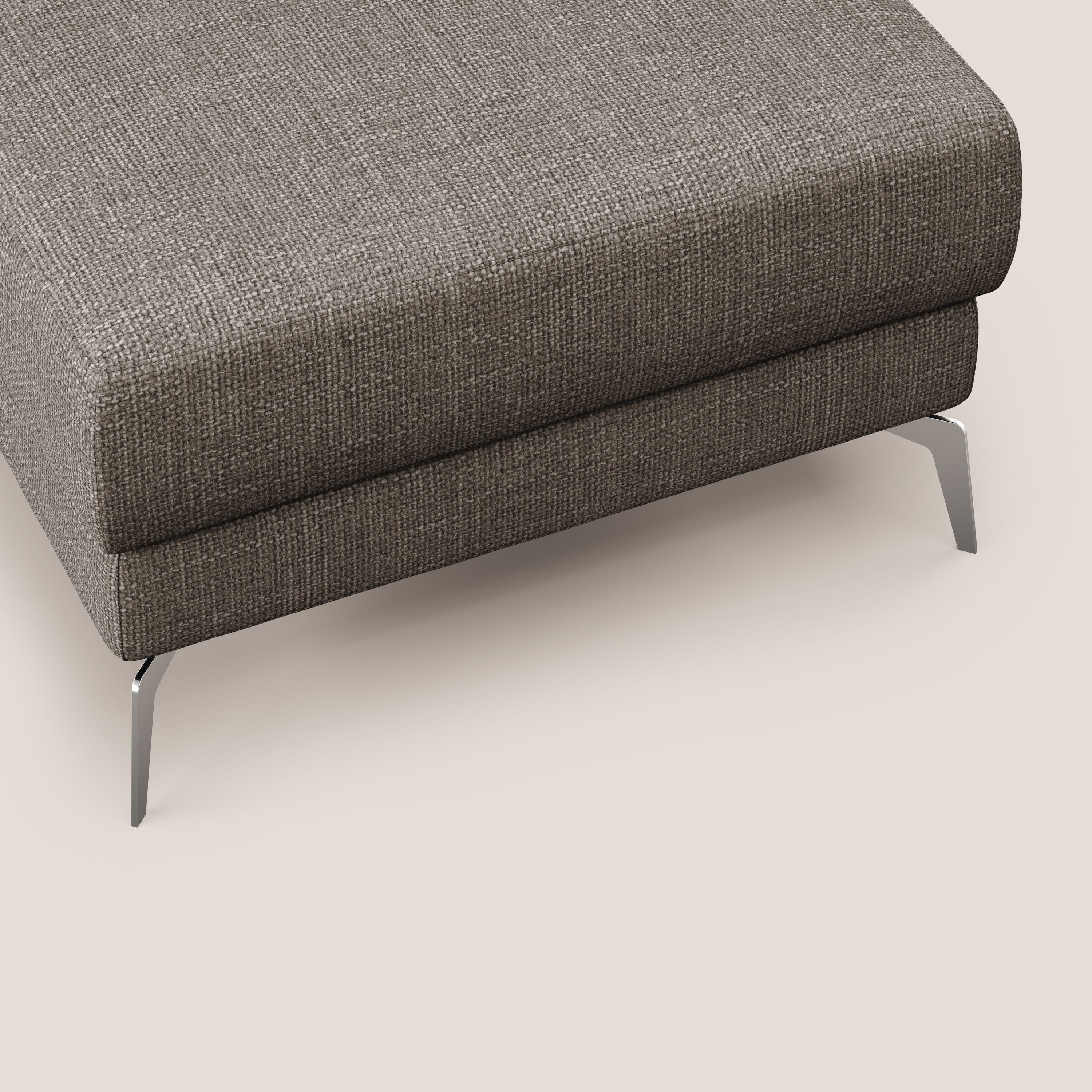 Star Pouf con piedini alti in tessuto impermeabile morbido intreccio T06 marrone - divani.store