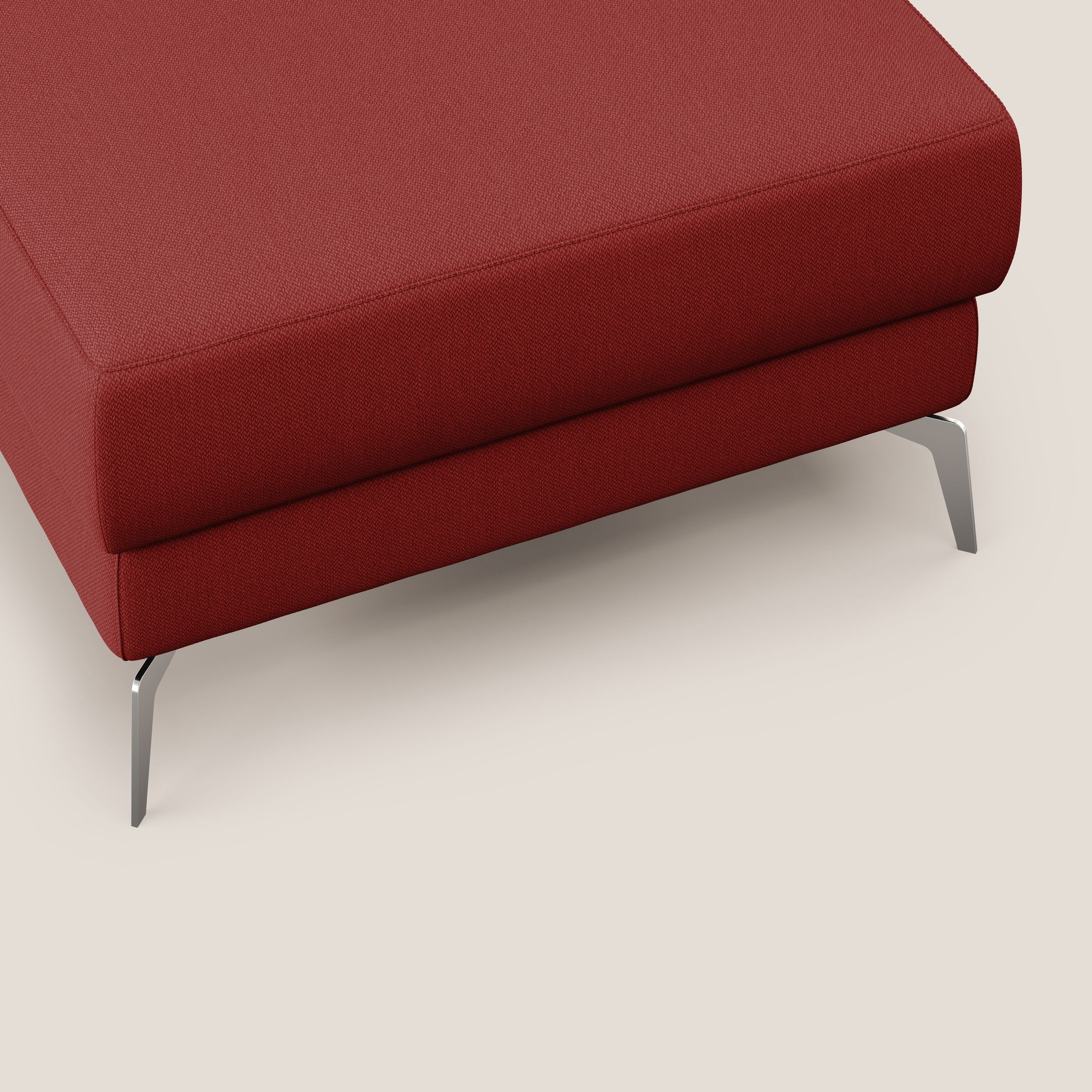 Star Pouf con piedini alti in tessuto smacchiabile T05 rosso - divani.store