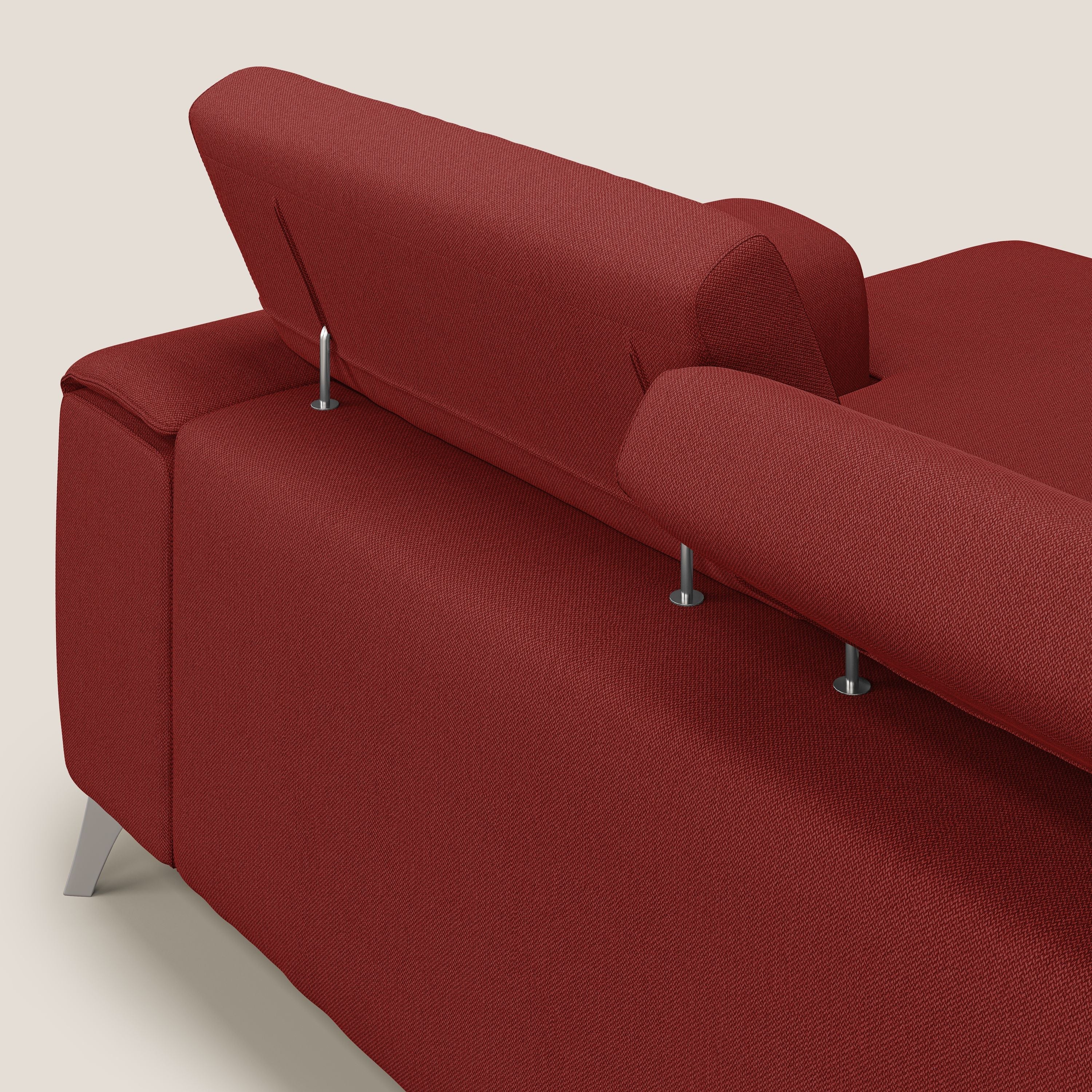 Fusion Divano angolare con sedute scorrevoli in tessuto morbido smacchiabile T05 rosso - divani.store