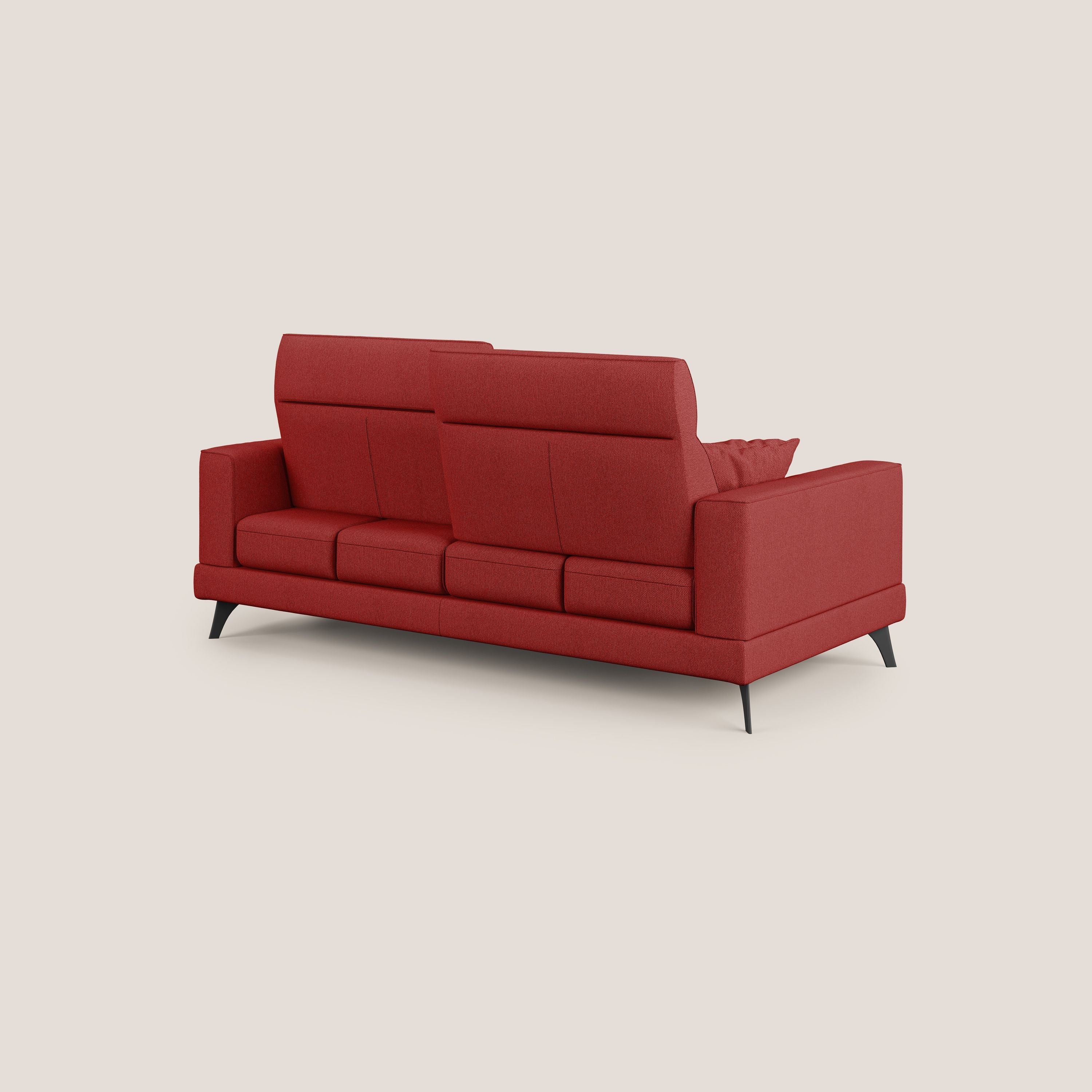 Slide Divano con schienali traslanti e poggiatesta in tessuto smacchiabile T05 rosso - divani.store