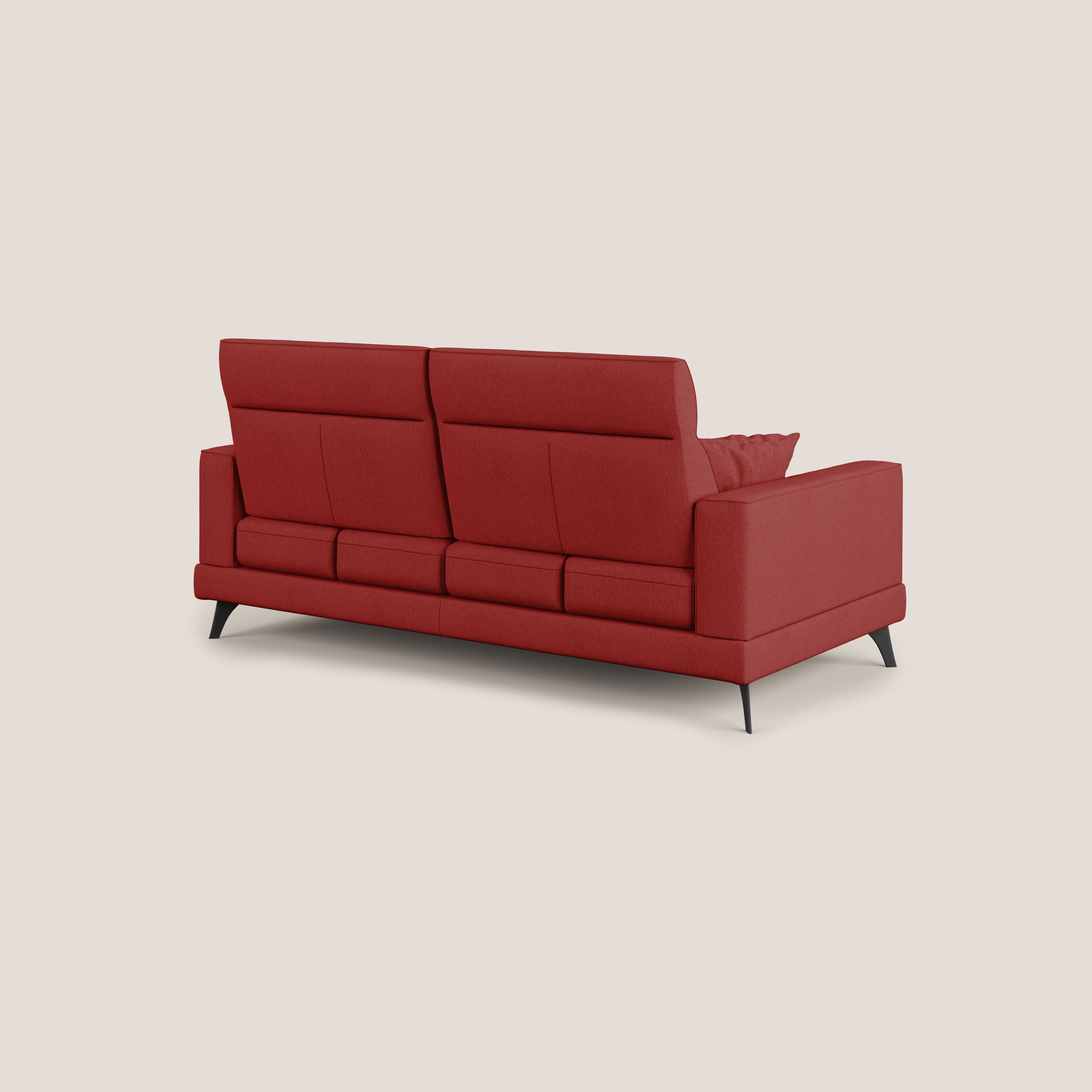 Slide Divano con schienali traslanti e poggiatesta in tessuto smacchiabile T05 rosso - divani.store