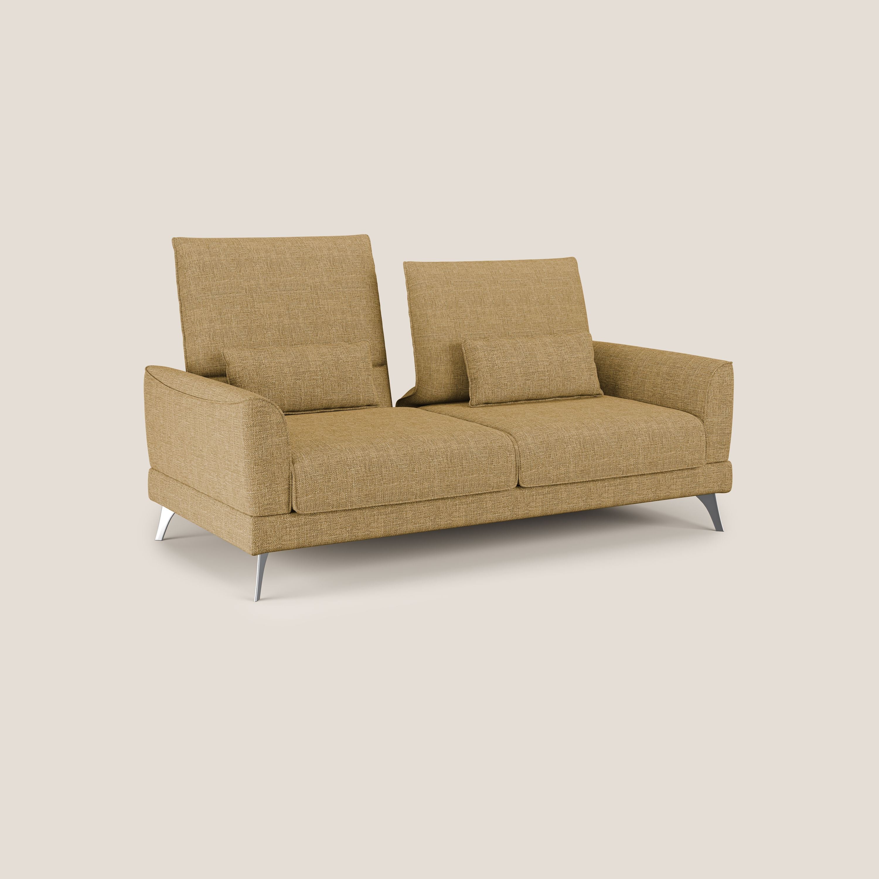 Tommy Divano relax con schienali traslanti in morbido tessuto fiammato T06 giallo - divani.store