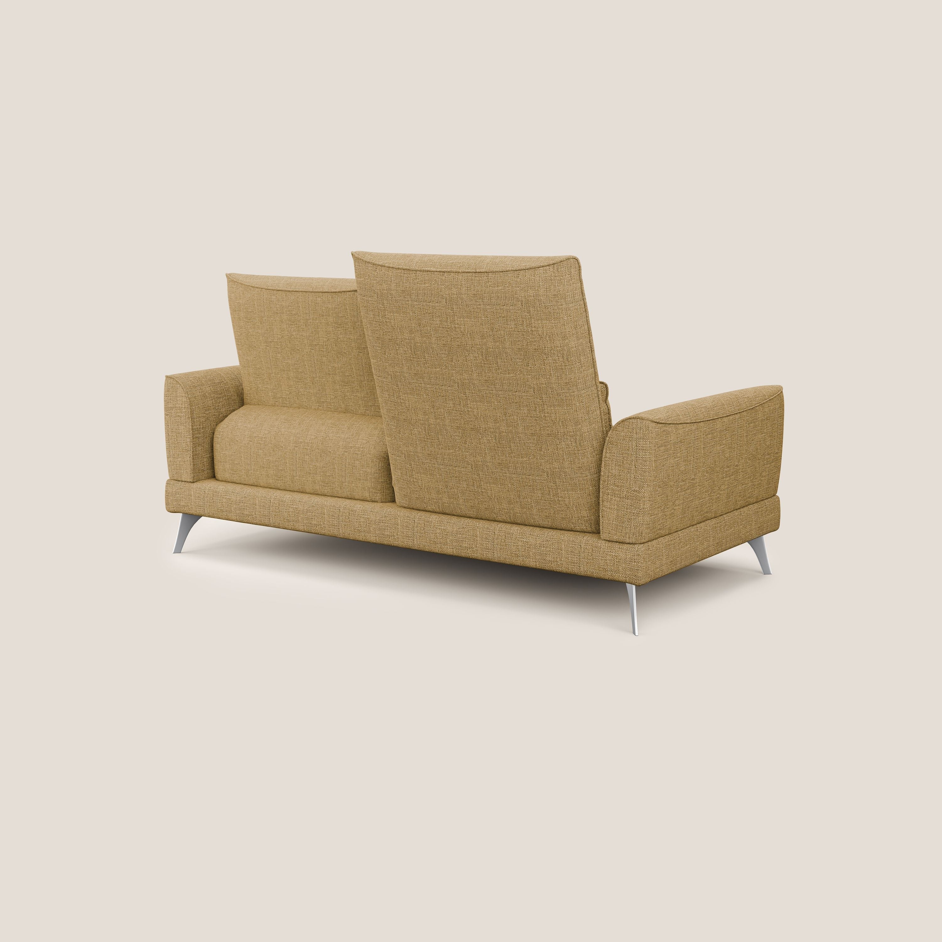 Tommy Divano relax con schienali traslanti in morbido tessuto fiammato T06 giallo - divani.store