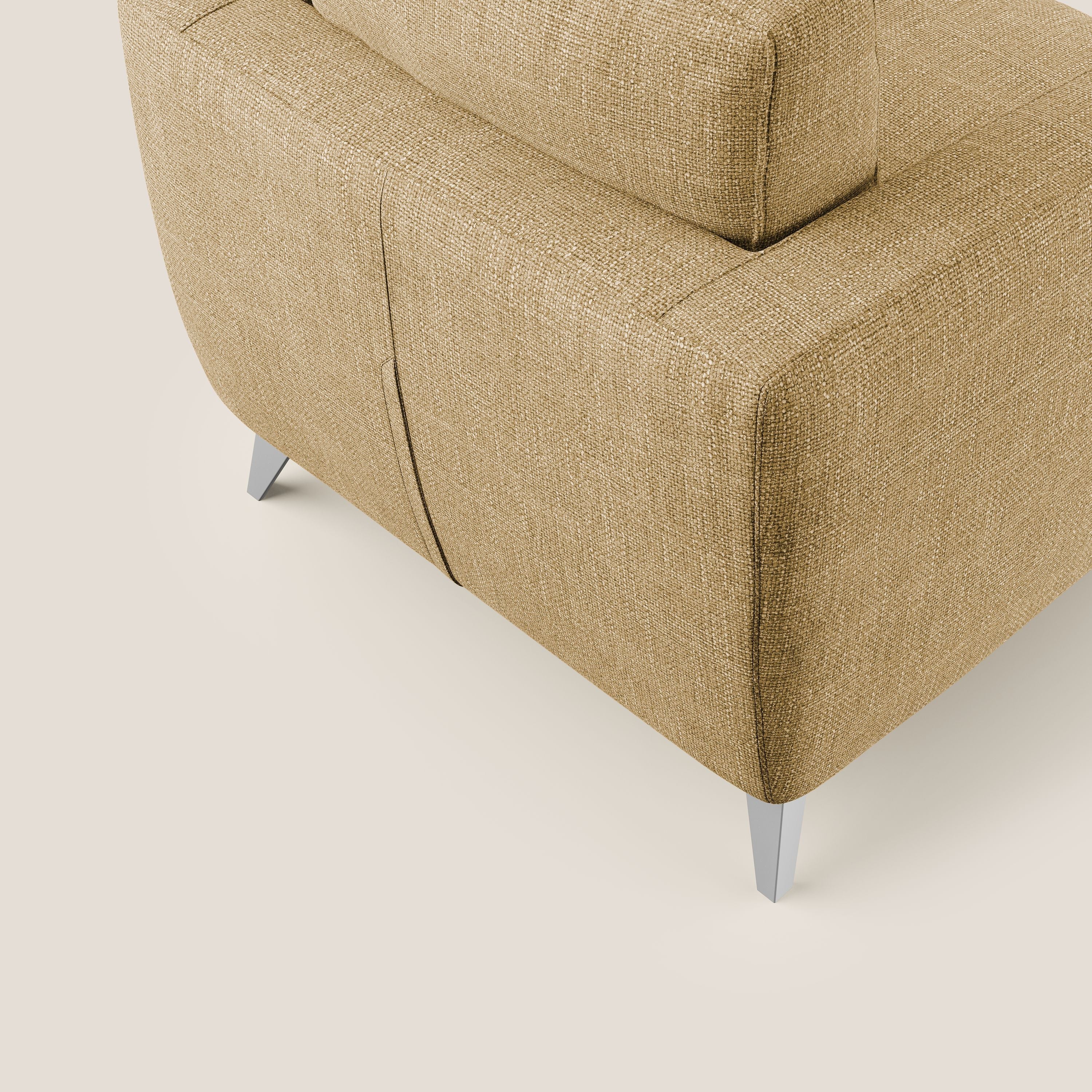 Orione Poltroncina in morbido tessuto impermeabile ad intreccio T06 giallo - divani.store