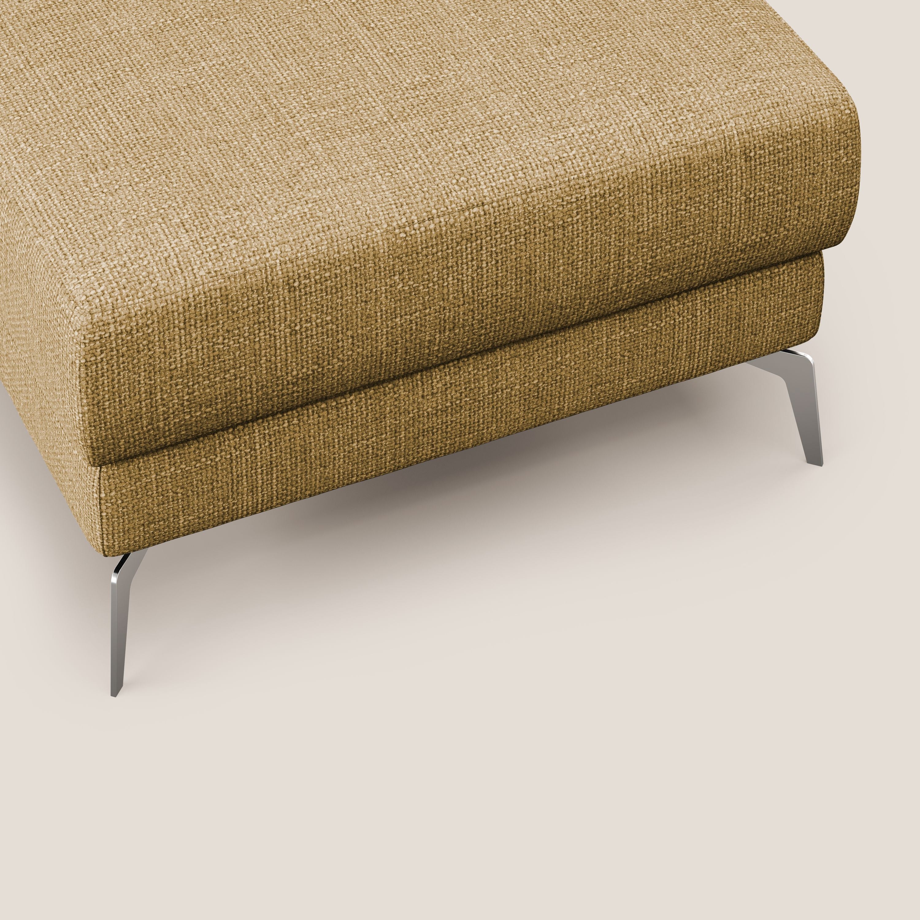 Star Pouf con piedini alti in tessuto impermeabile morbido intreccio T06 giallo - divani.store