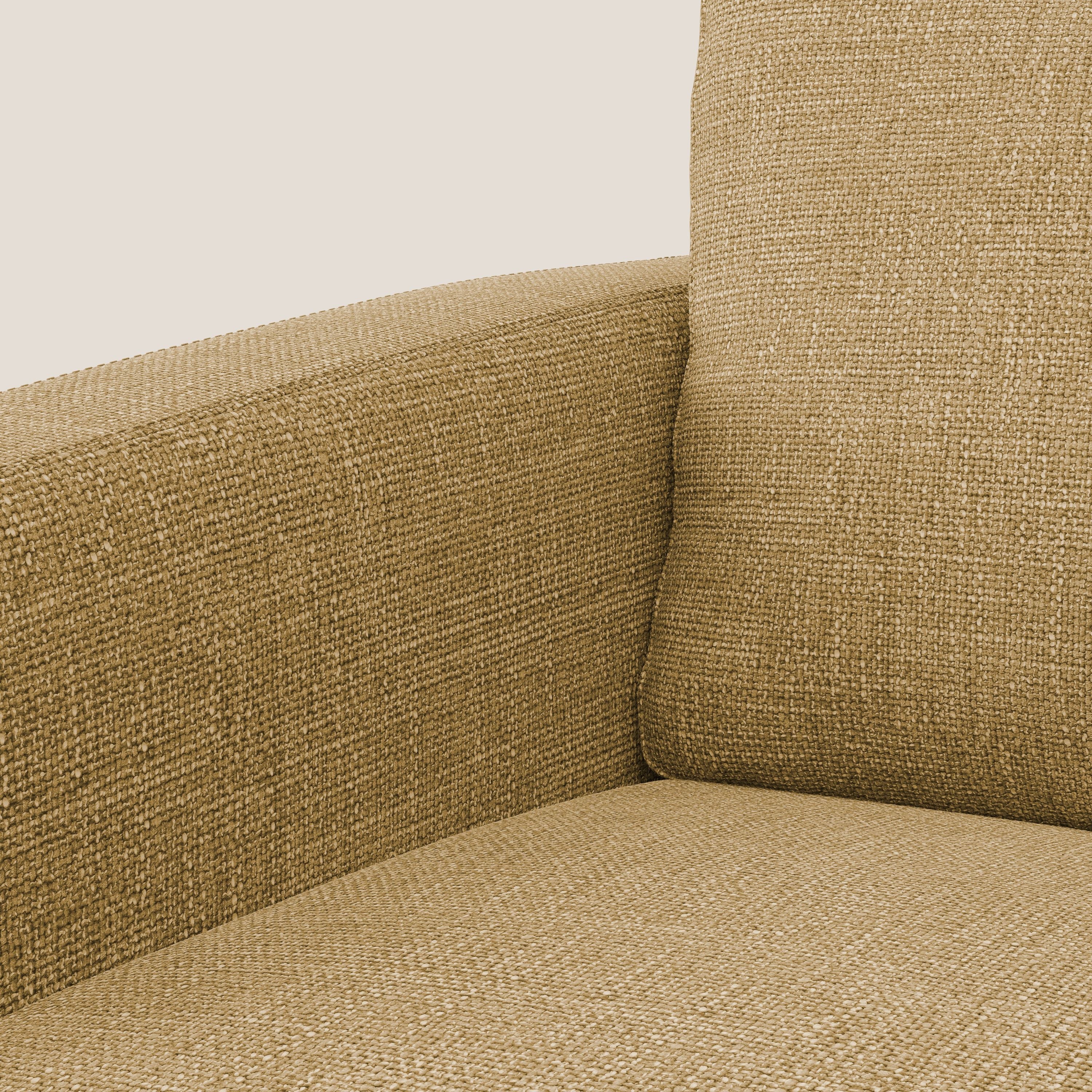 Orione Poltroncina in morbido tessuto impermeabile ad intreccio T06 giallo - divani.store