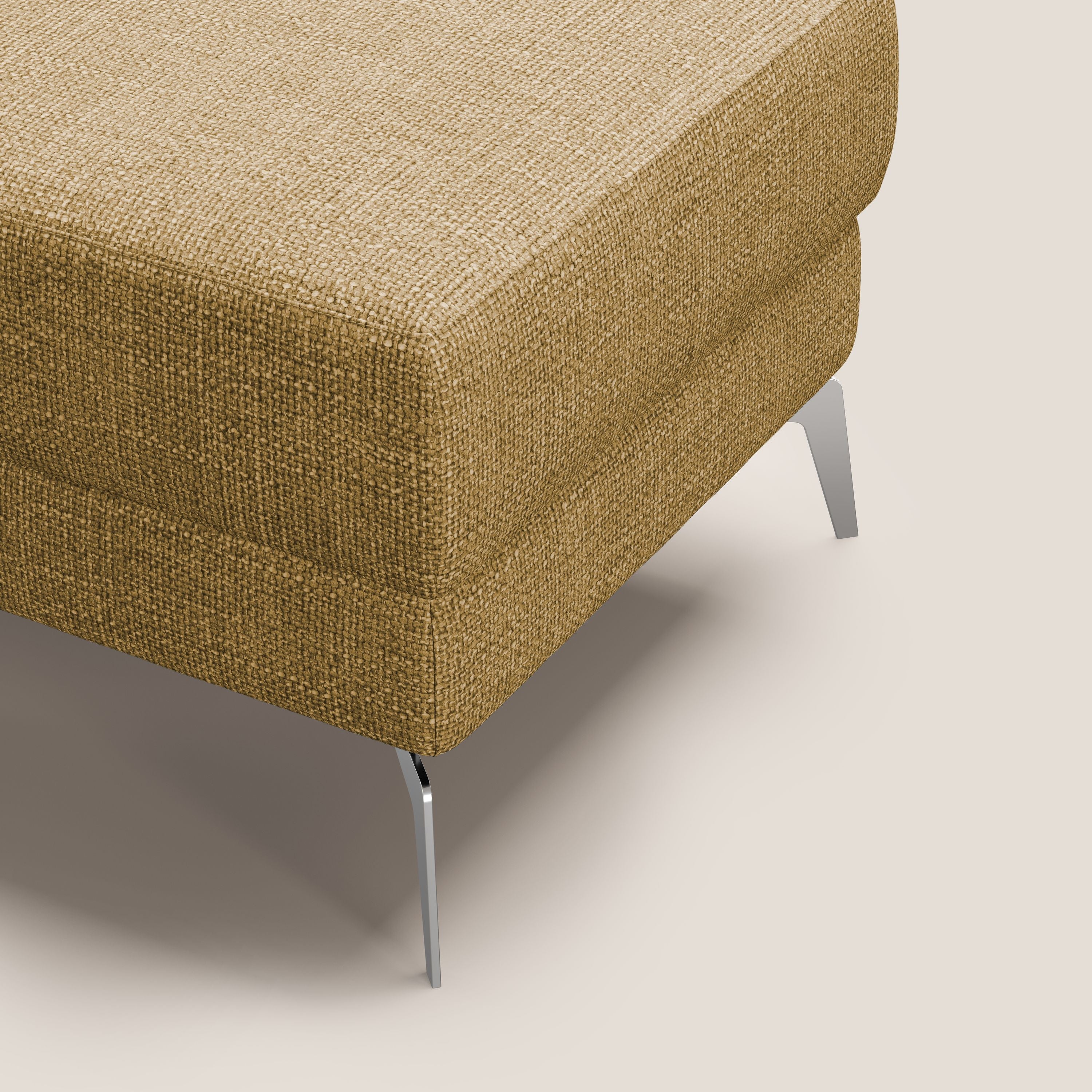 Star Pouf con piedini alti in tessuto impermeabile morbido intreccio T06 giallo - divani.store