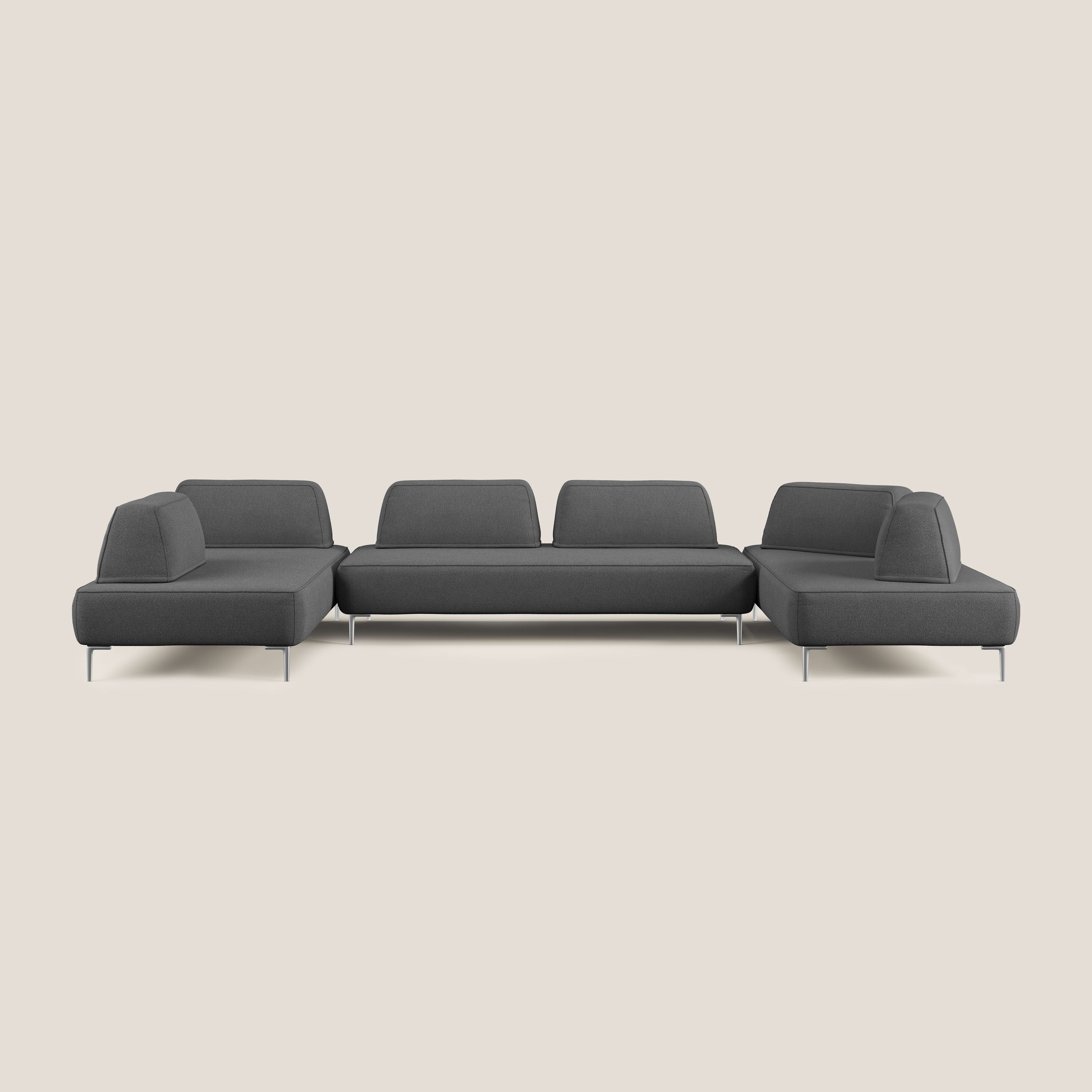 Newton divano panoramico modulare con schienali movibili T07 antracite - divani.store