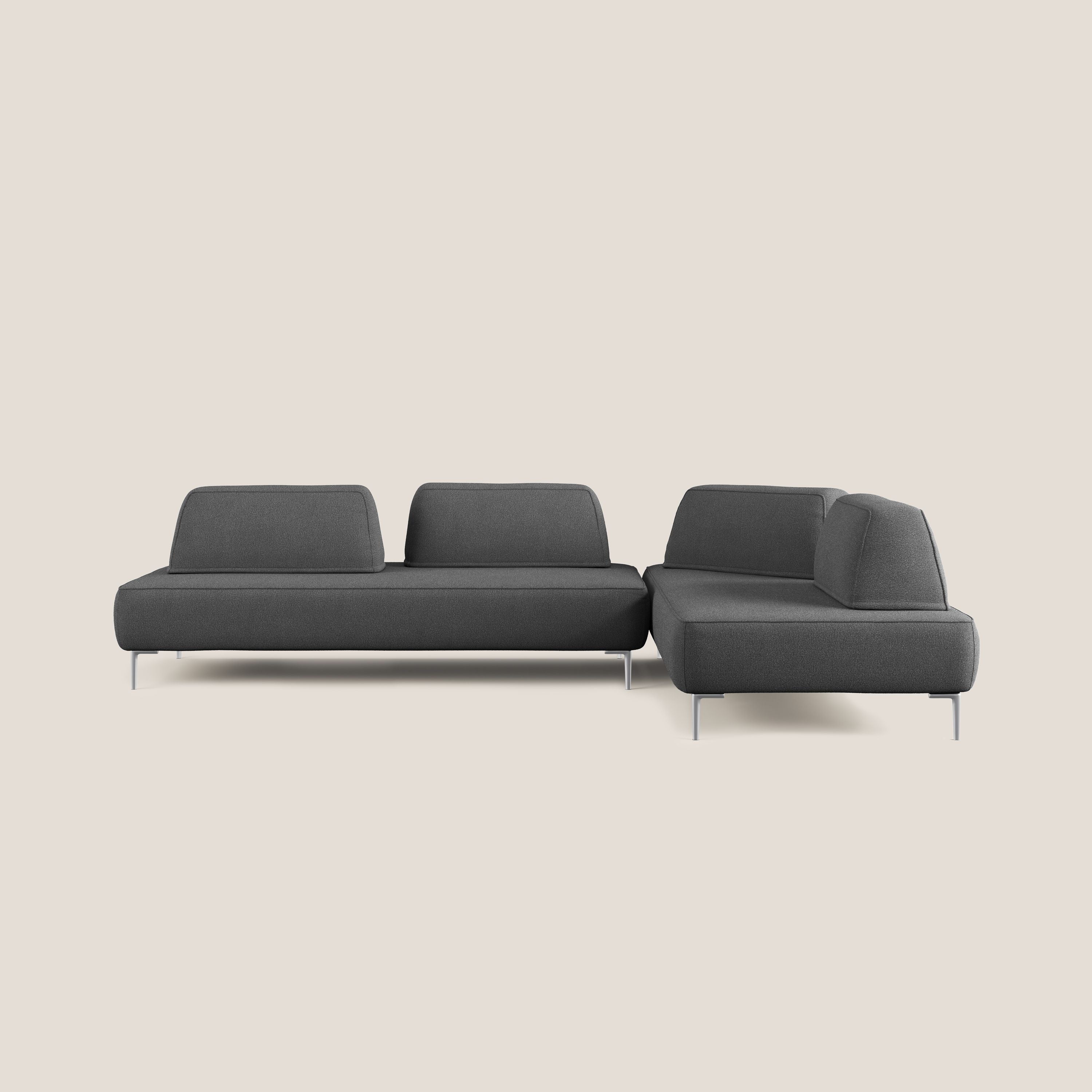 Newton divano angolare modulare con schienali movibili T07 antracite - divani.store