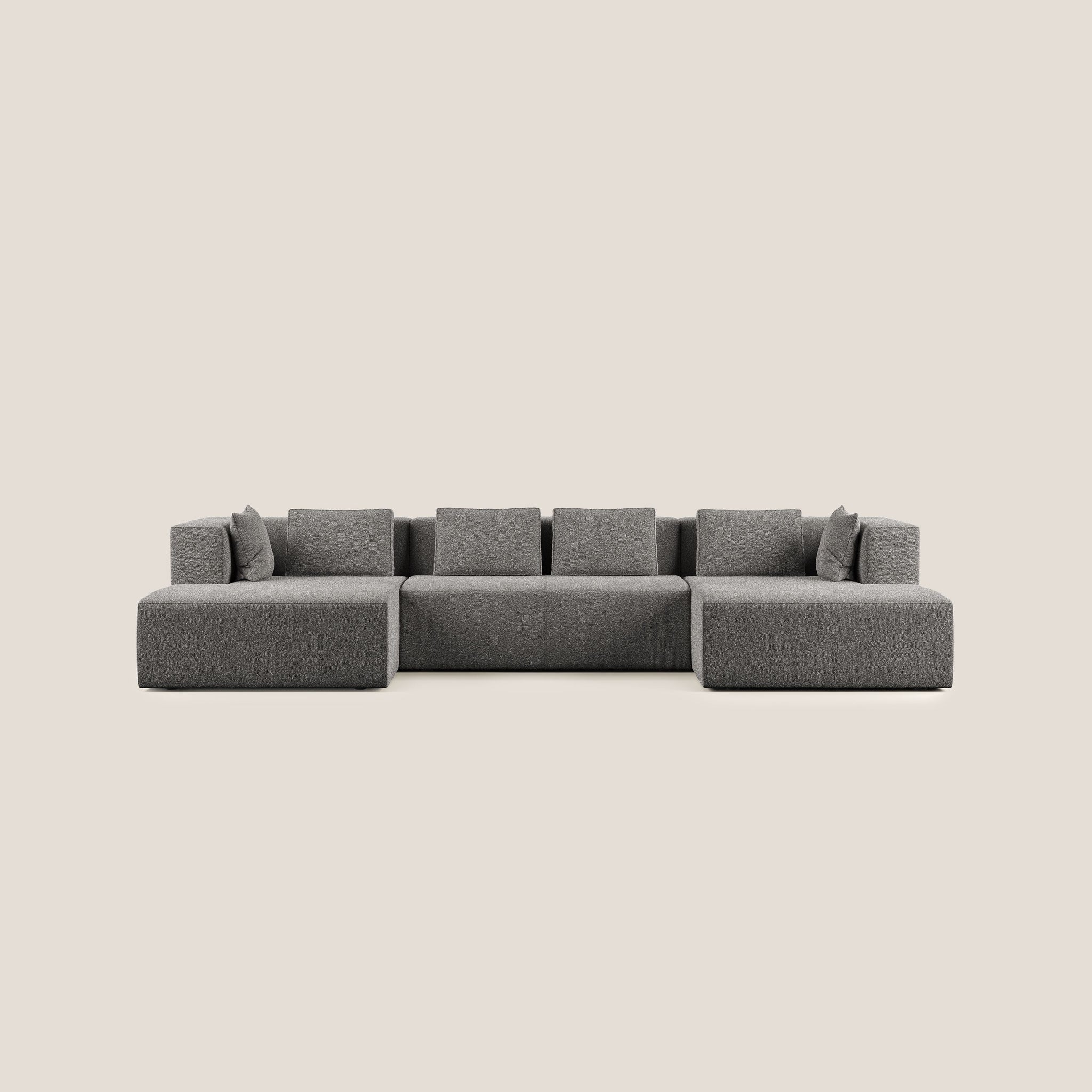 Nettuno Canape Dangle Reversible Modulable En Bouclette Douce T07 Anthracite