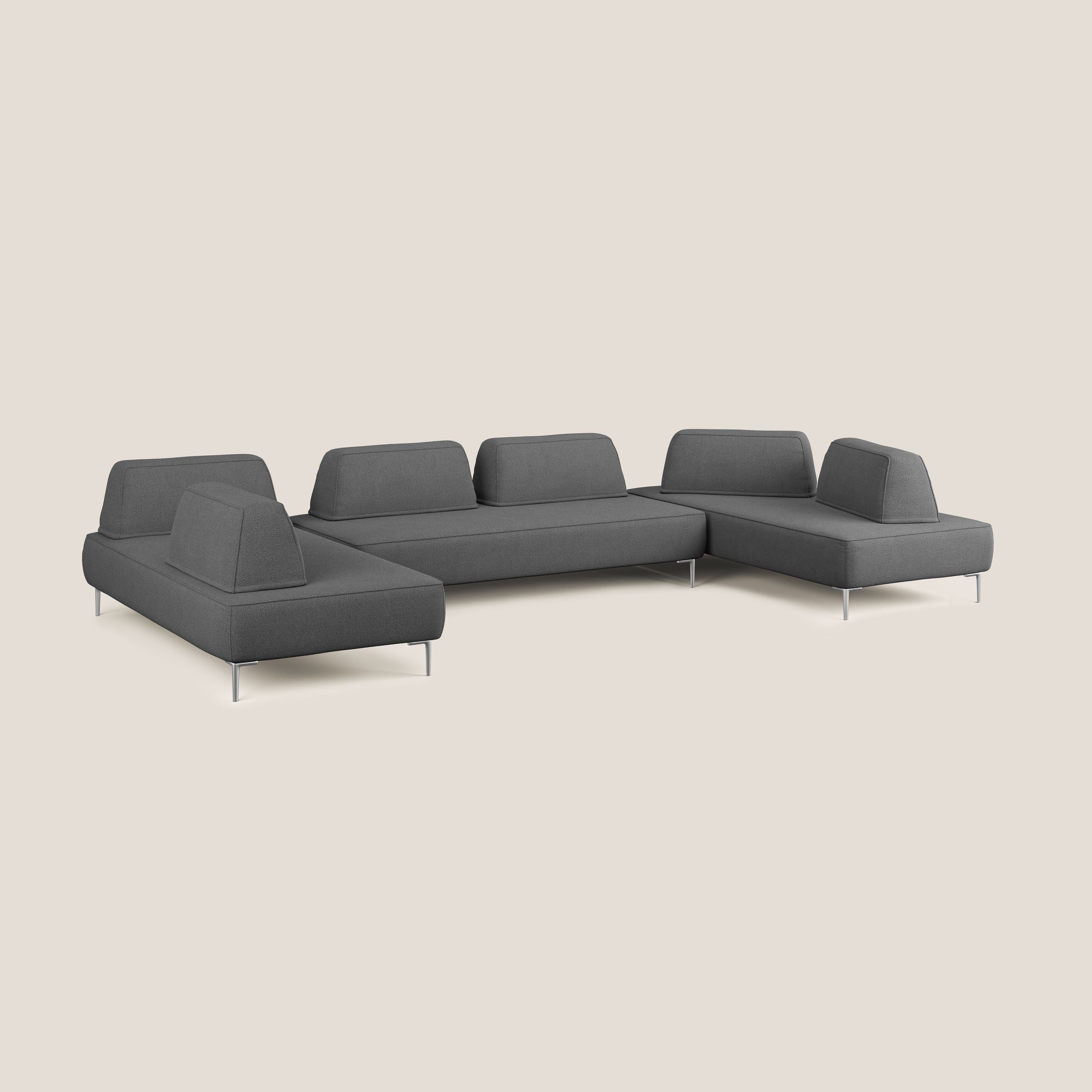 Newton divano panoramico modulare con schienali movibili T07 antracite - divani.store