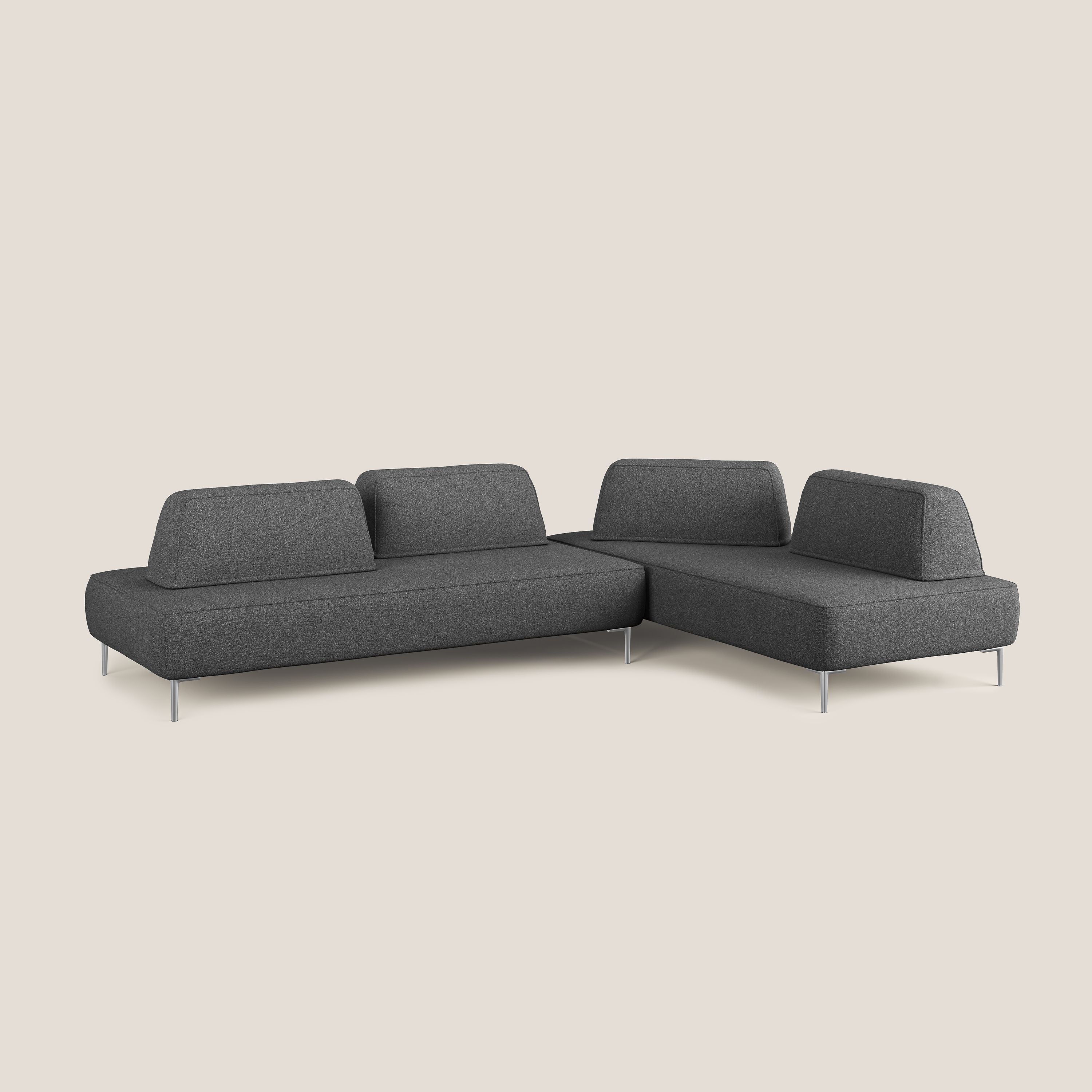 Newton divano angolare modulare con schienali movibili T07 antracite - divani.store