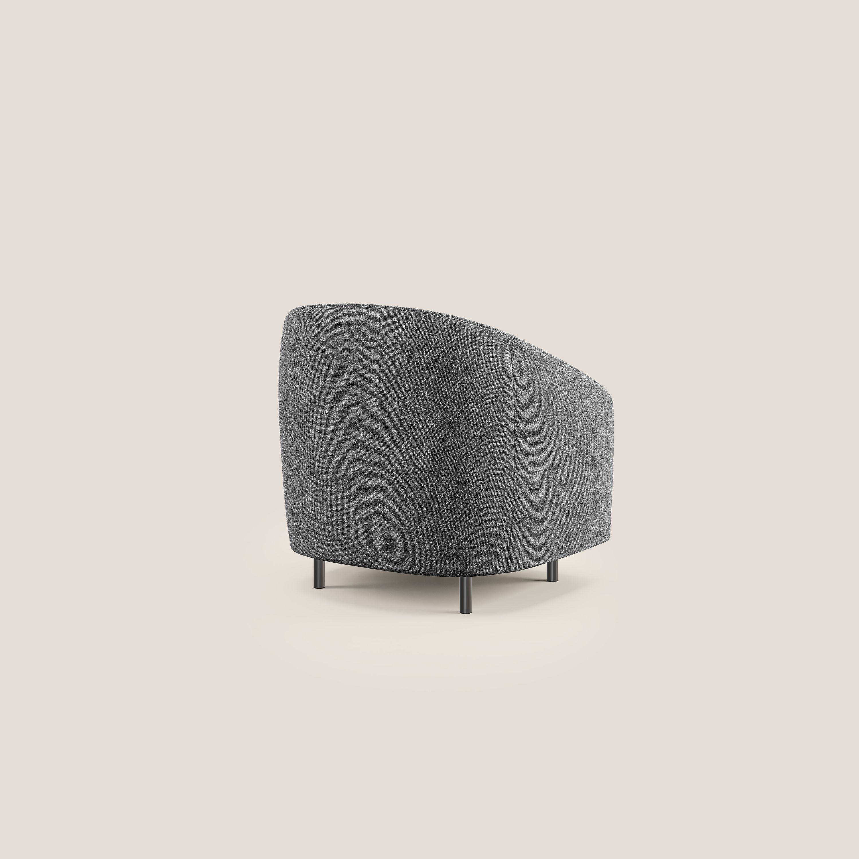 Pandora Poltroncina in morbido tessuto bouclé impermeabile T07 antracite - divani.store