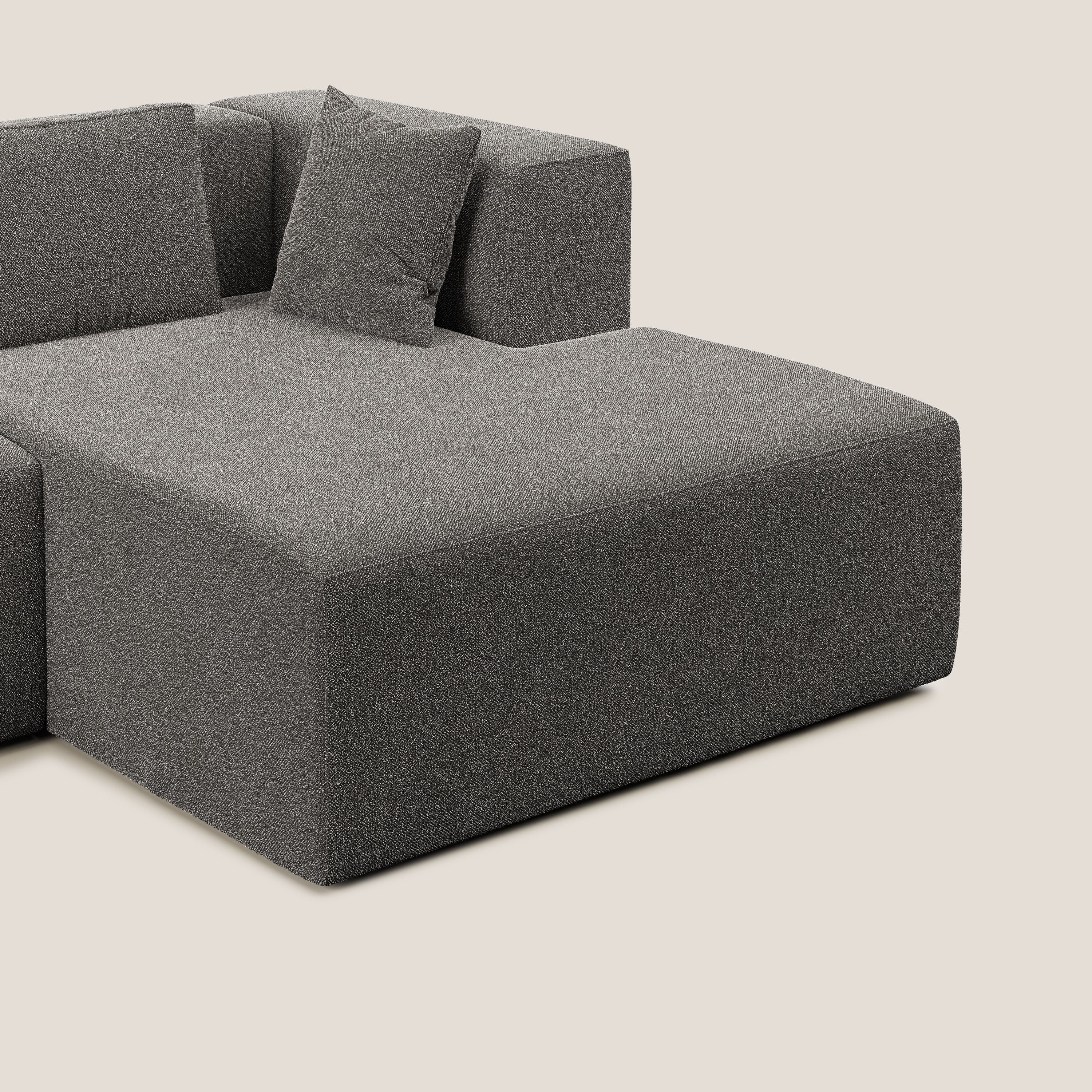 Nettuno divano panoramico in morbido tessuto bouclè T07 antracite - divani.store