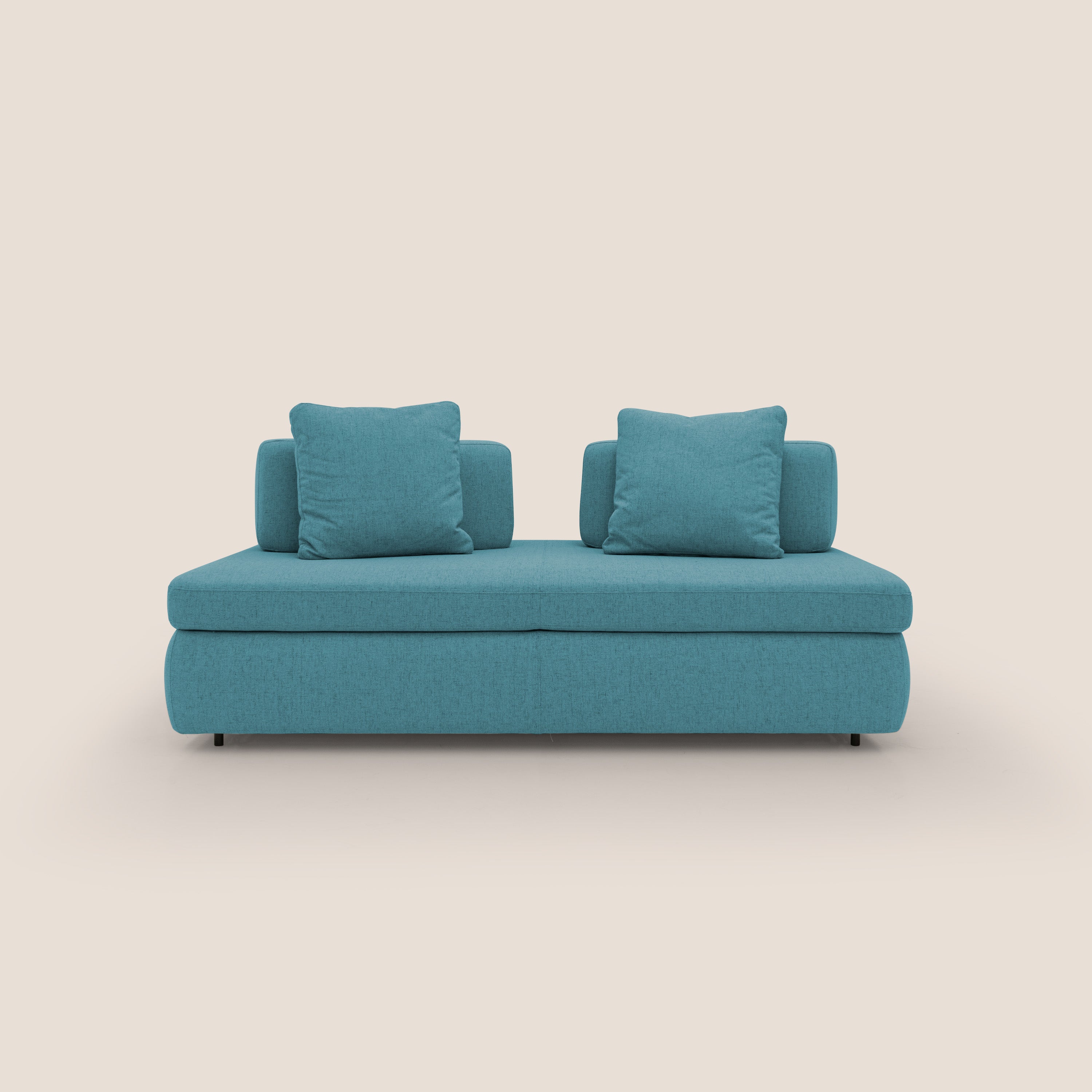 Gransasso Divano letto matrimoniale dal DESIGN innovativo in tessuto impermeabile T03 azzurro - divani.store