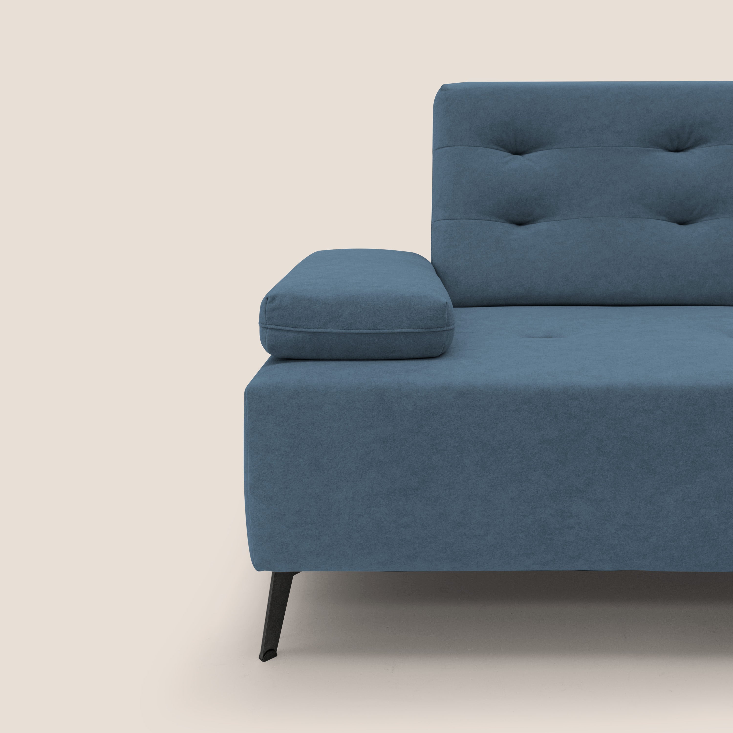 Lugano Divano angolare con schienali traslanti in microfibra effetto velluto T09 - divani.store