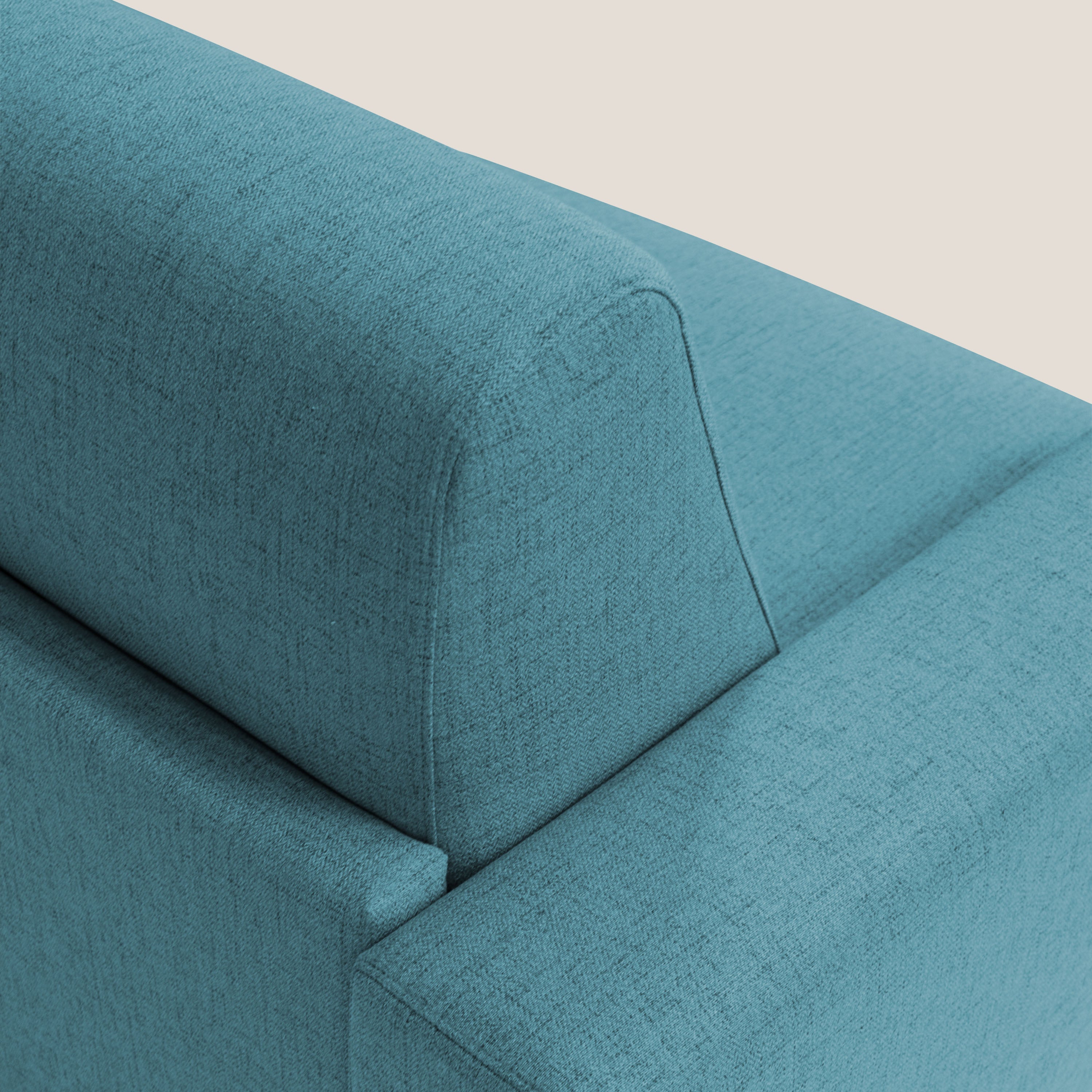 Nixon Divano letto matrimoniale con materasso 20 cm in tessuto impermeabile T03 azzurro - divani.store