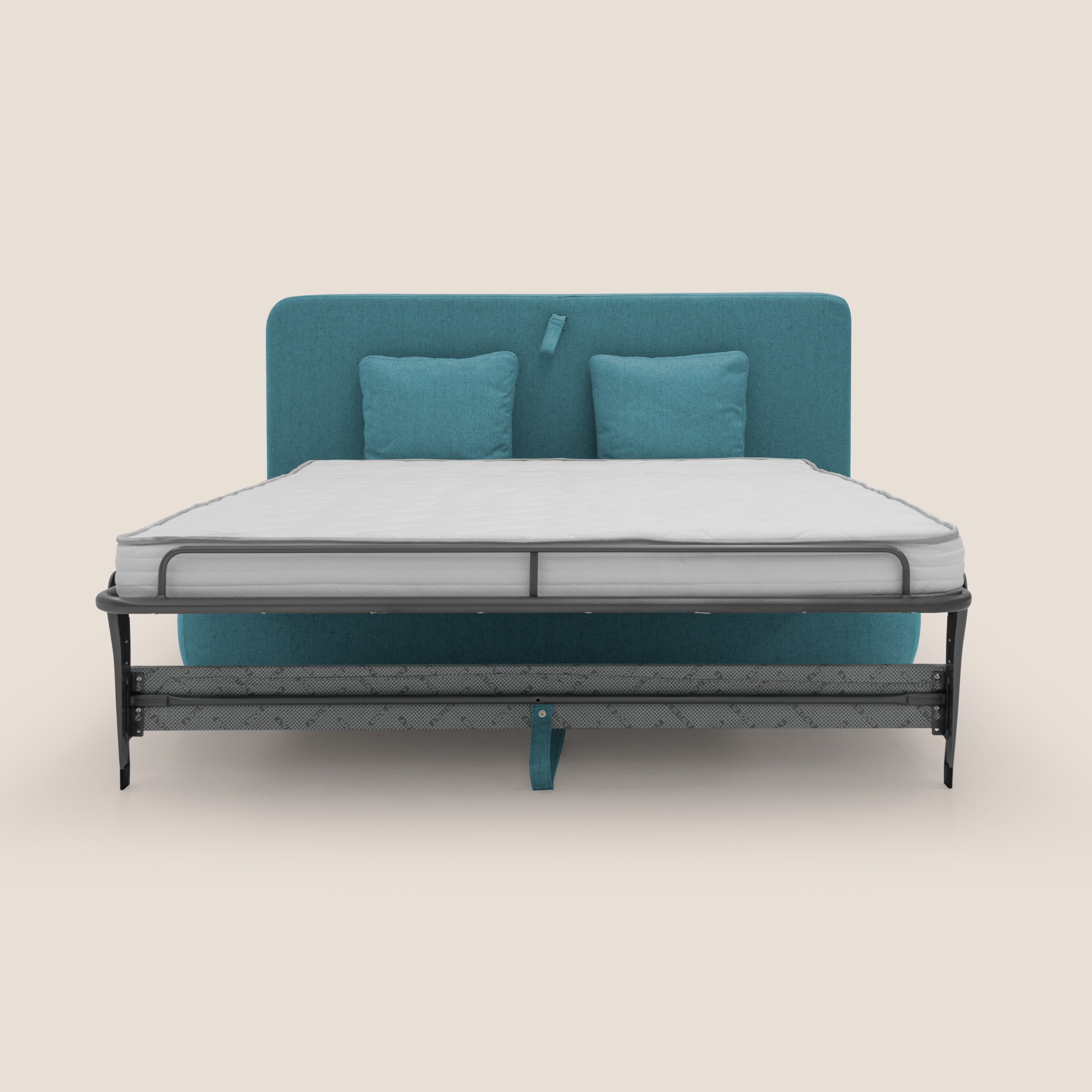 Gransasso Divano letto matrimoniale dal DESIGN innovativo in tessuto impermeabile T03 azzurro - divani.store