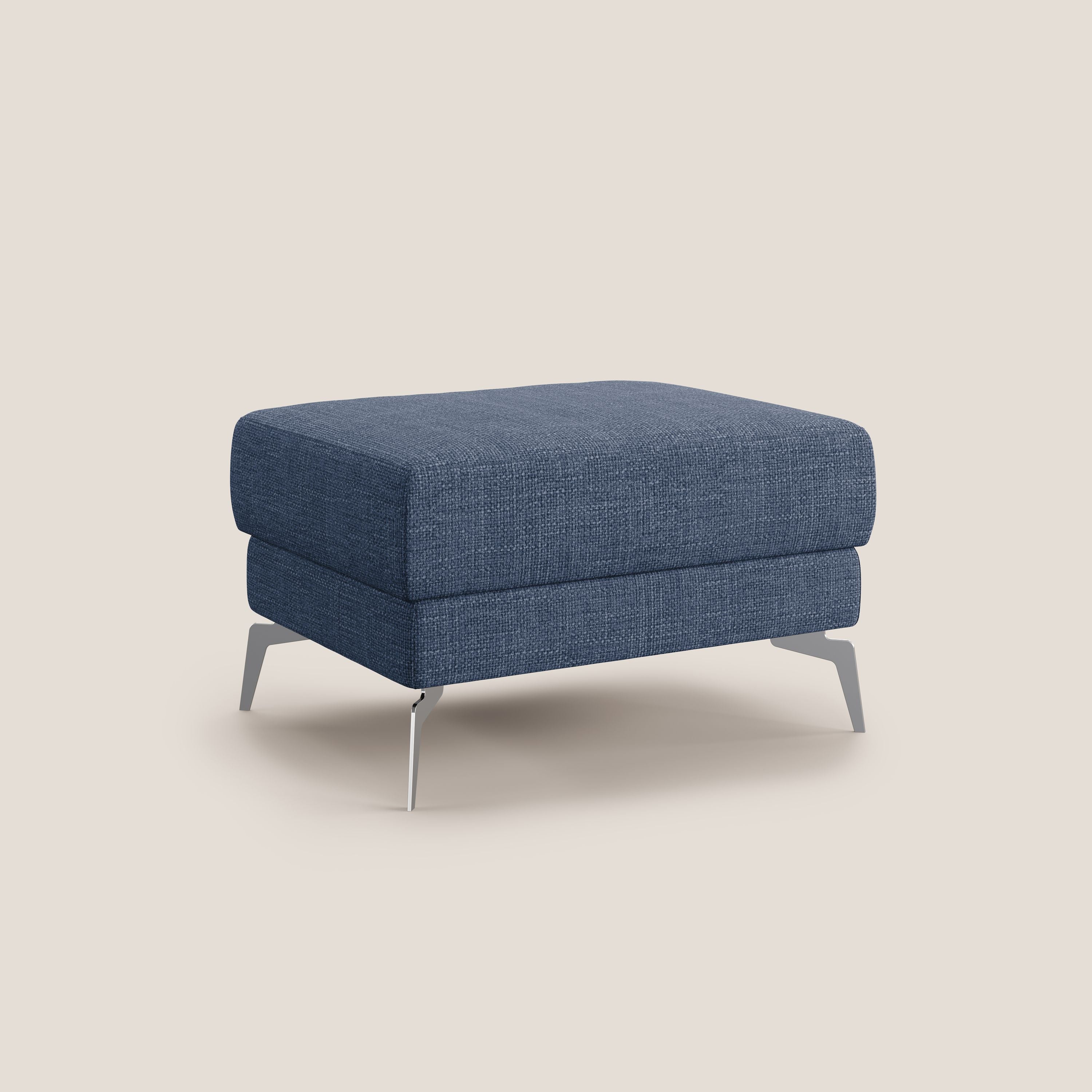 Star Pouf con piedini alti in tessuto impermeabile morbido intreccio T06 blu - divani.store