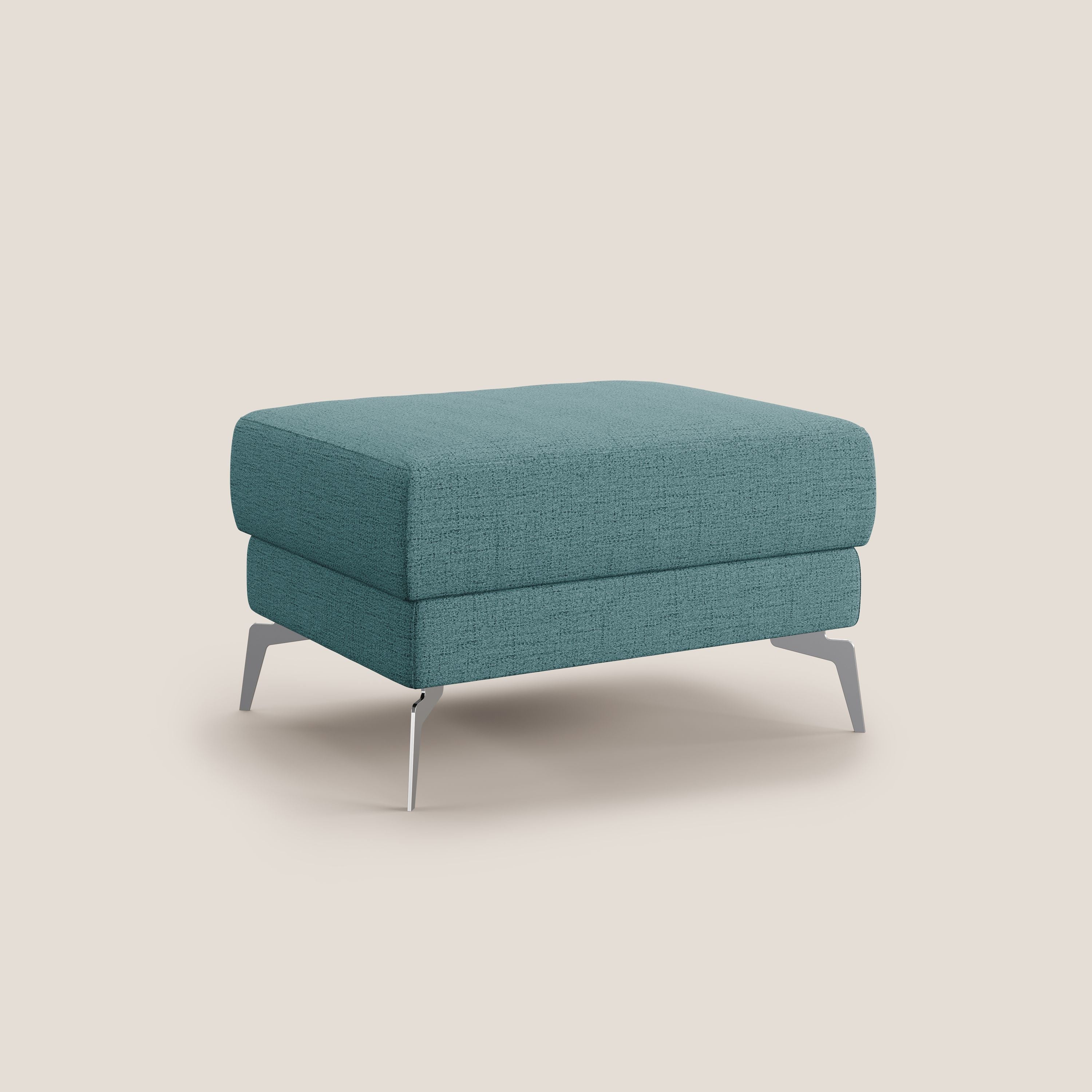 Star Pouf con piedini alti in tessuto impermeabile fiammato T03 azzurro - divani.store