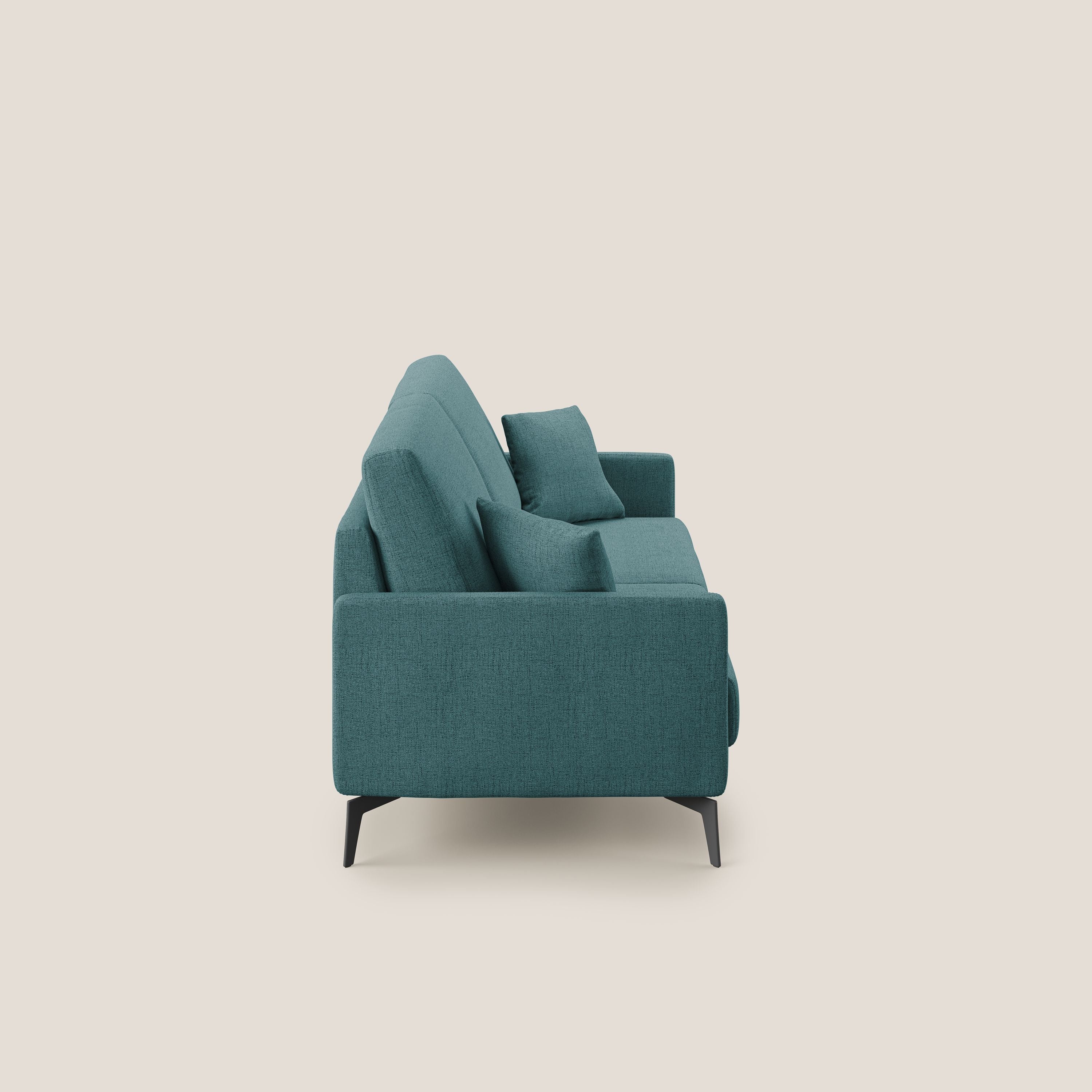 Saturno divano moderno in tessuto morbido impermeabile T03 azzurro - divani.store