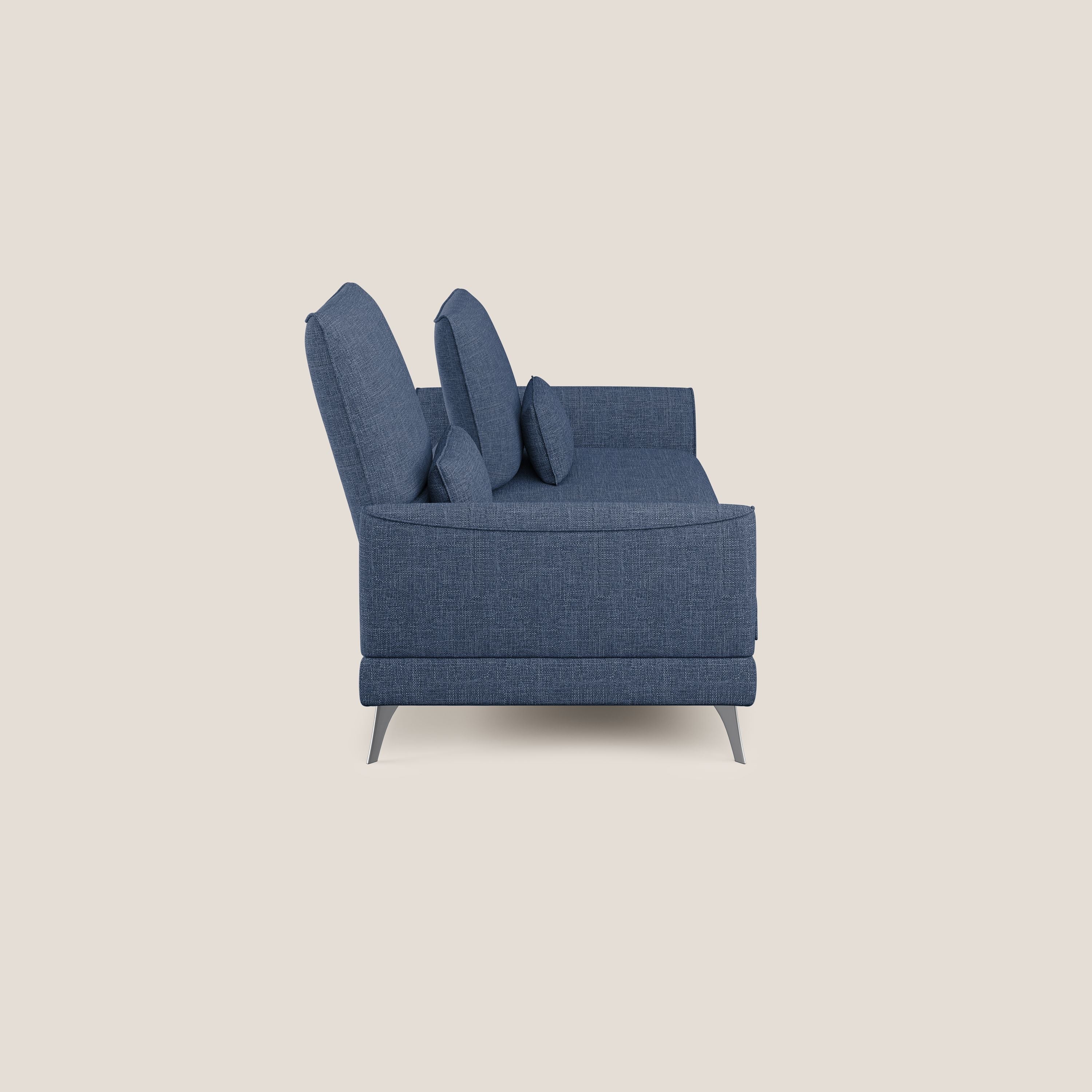 Tommy Divano relax con schienali traslanti in morbido tessuto fiammato T06 blu - divani.store