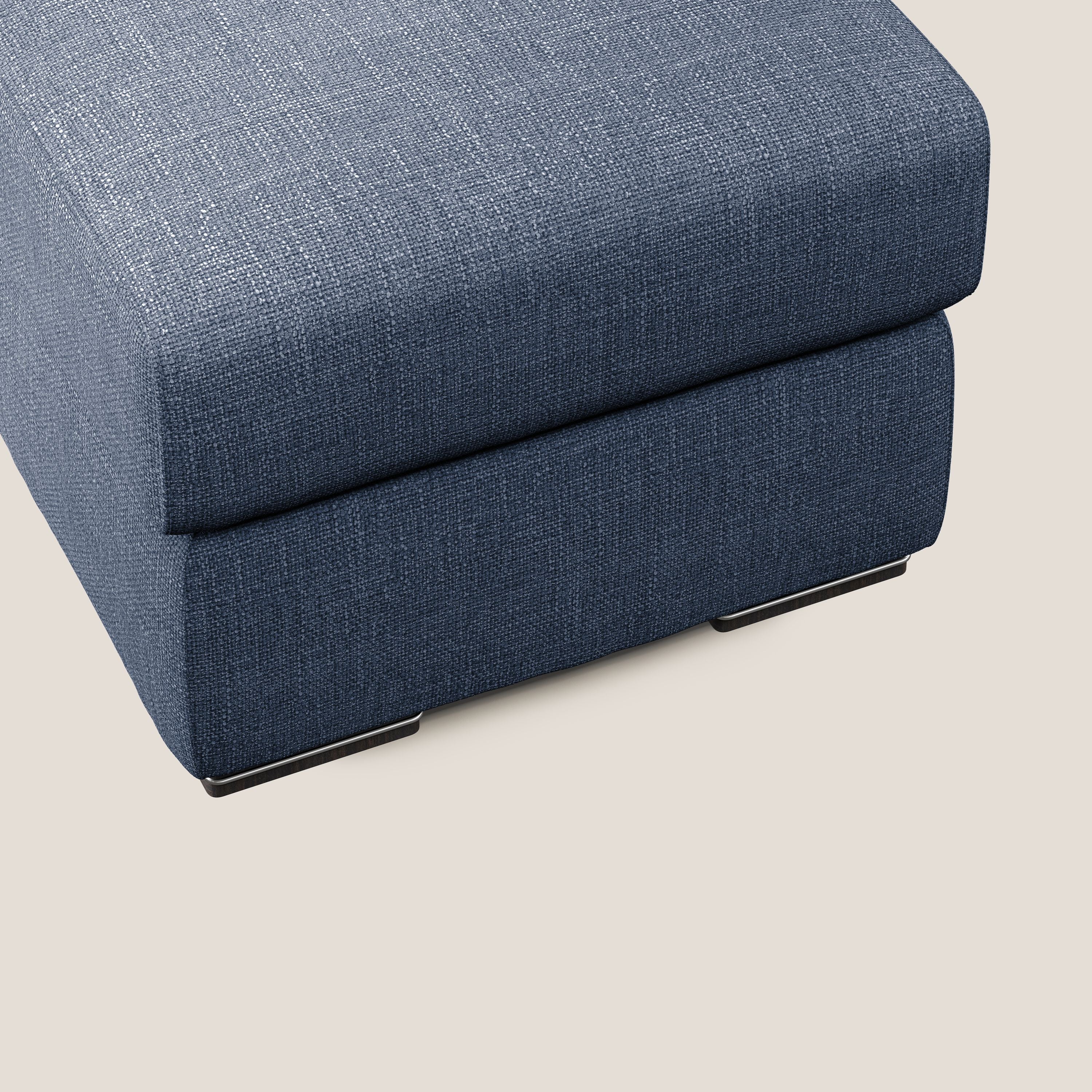 Sun pouf apribile contenitore in tessuto impermeabile morbido intreccio T06 blu - divani.store