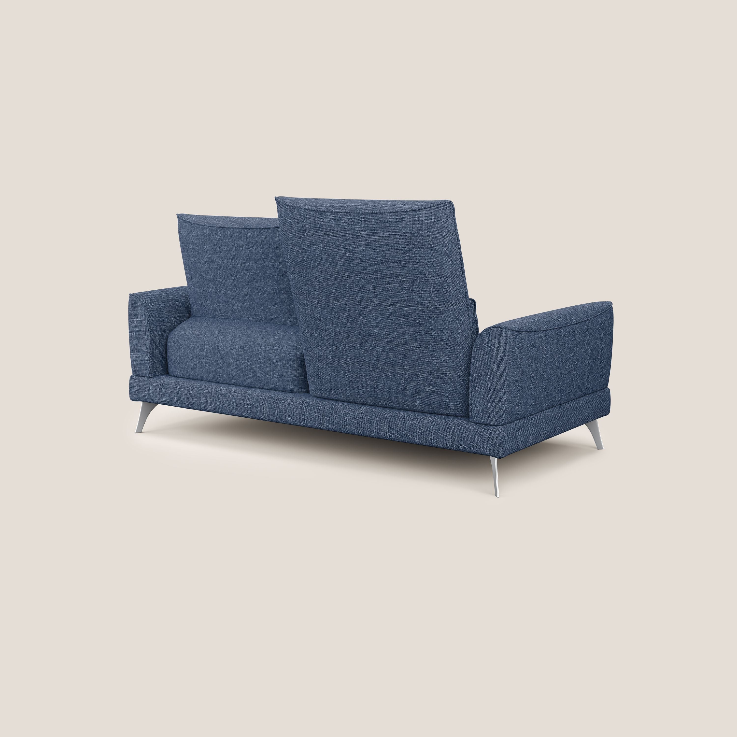 Tommy Divano relax con schienali traslanti in morbido tessuto fiammato T06 blu - divani.store