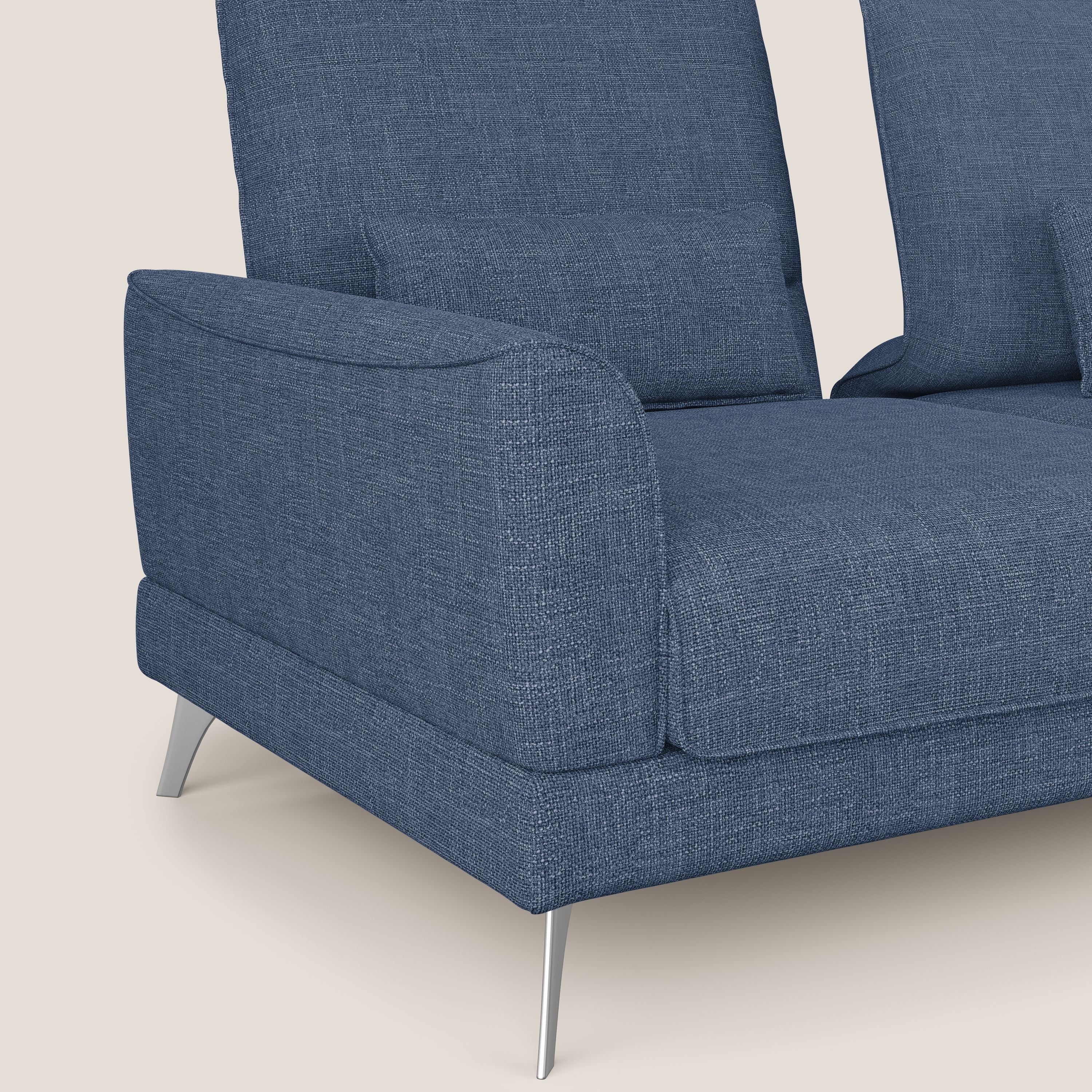 Tommy Divano relax con schienali traslanti in morbido tessuto fiammato T06 blu - divani.store