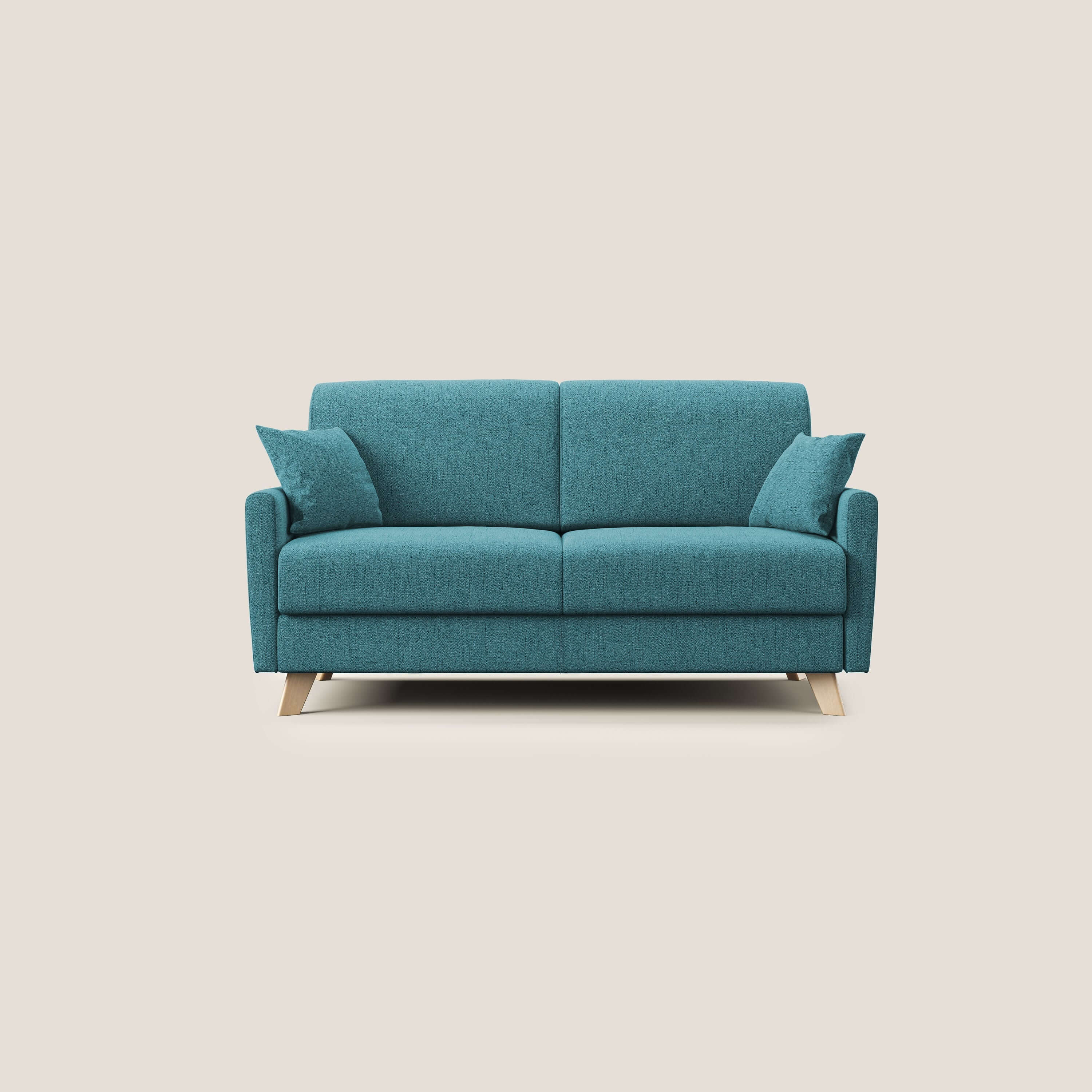 Edgar divano letto matrimoniale in tessuto felis impermeabile T03 azzurro - divani.store