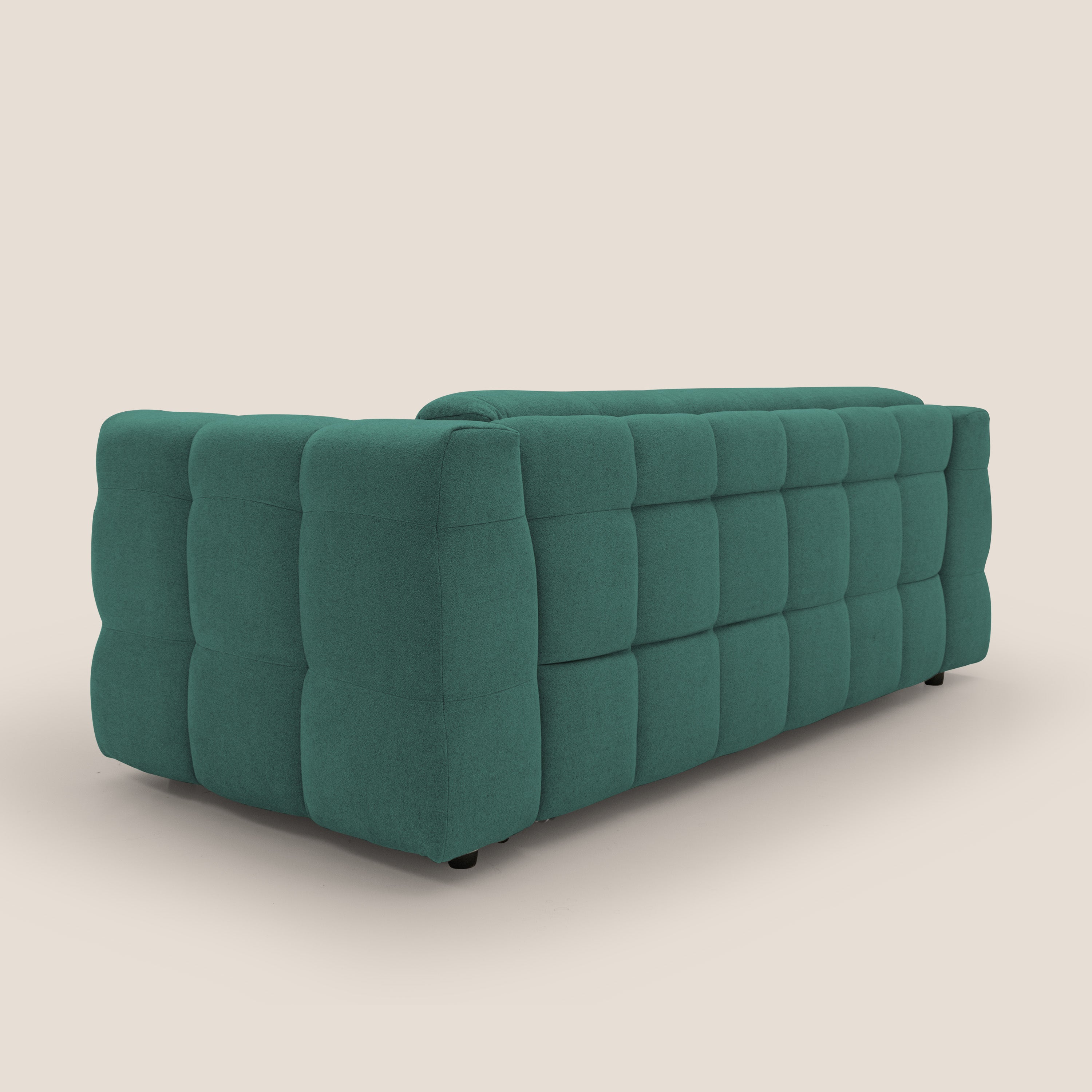 Tender Divano letto matrimoniale dal design innovativo in tessuto bouclet impermeabile T07 verde - divani.store