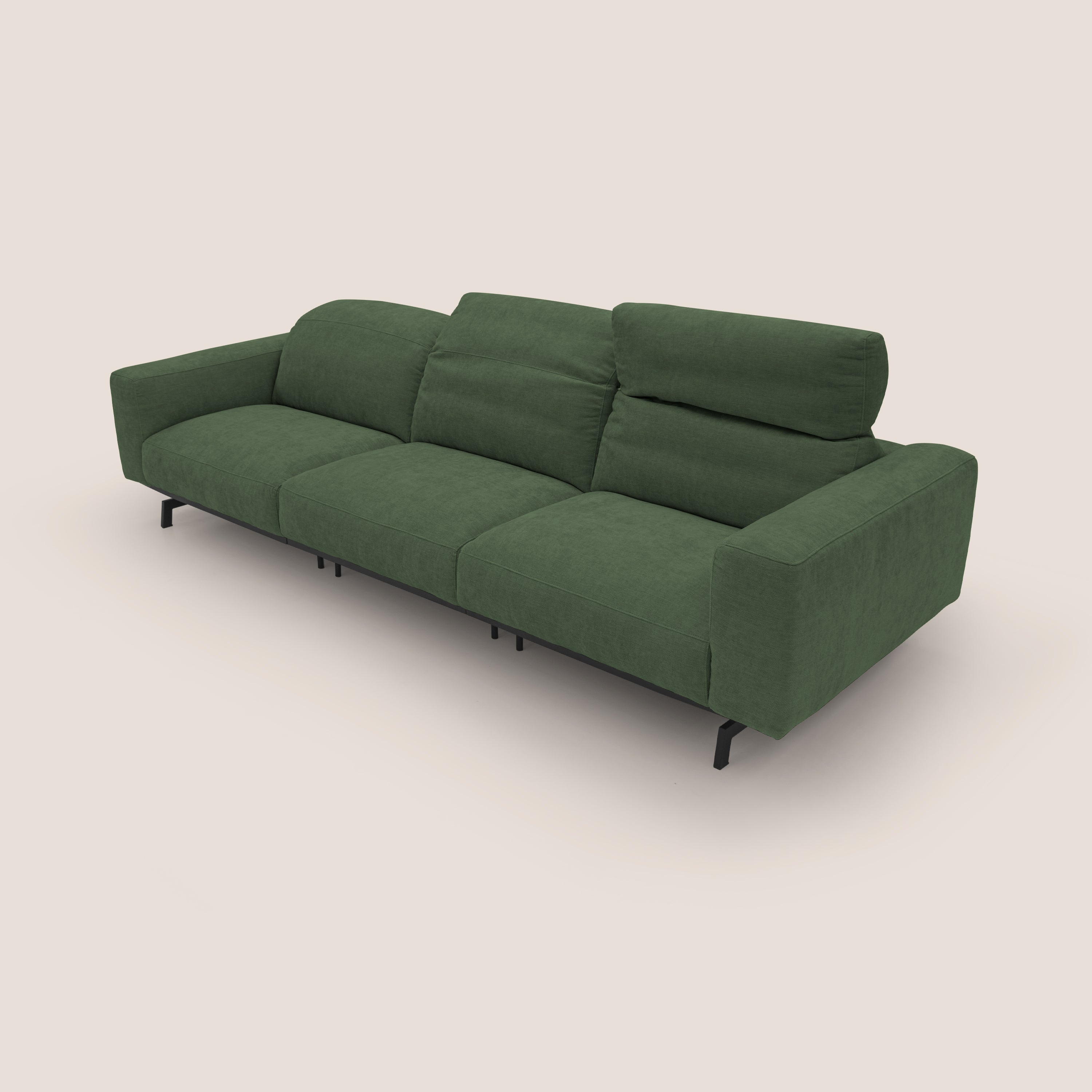 Sakura canapé modulaire 3 places en tissu flammé doux et imperméable T14 vert