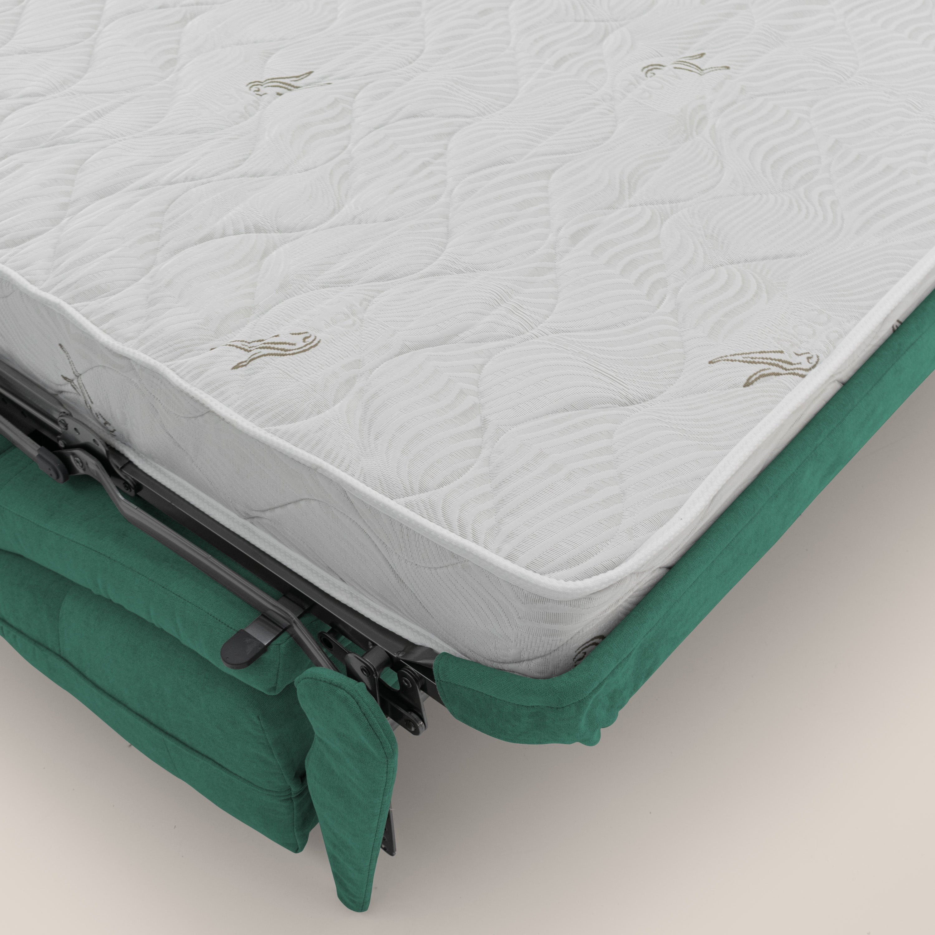 Zeus Divano letto scandinavo con schienale alto in tessuto impermeabile T02 verde - divani.store