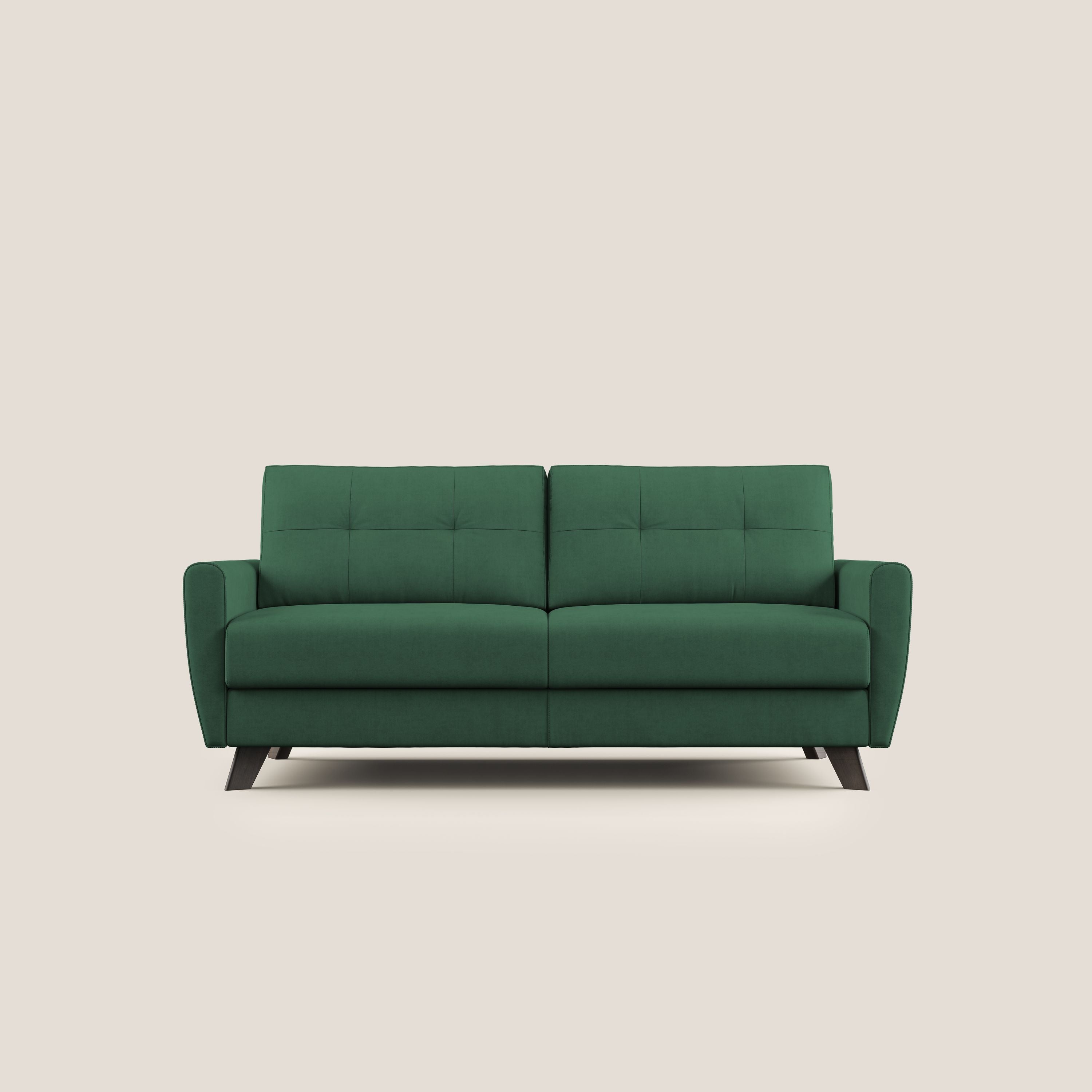 Callisto Divano letto matrimoniale in tessuto morbido impermeabile T02 verde - divani.store
