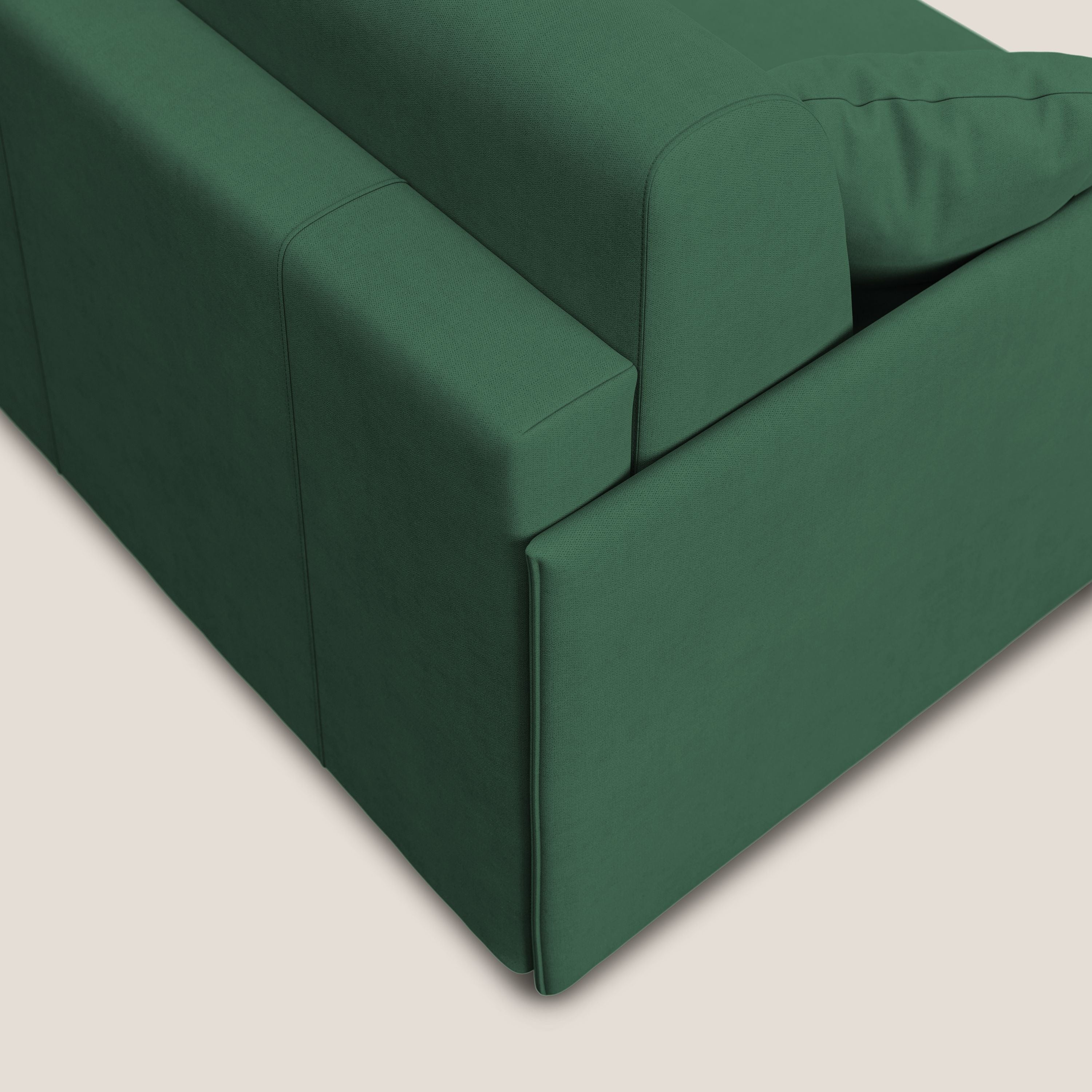 Evans Divano letto in morbido tessuto impermeabile T02 verde - divani.store