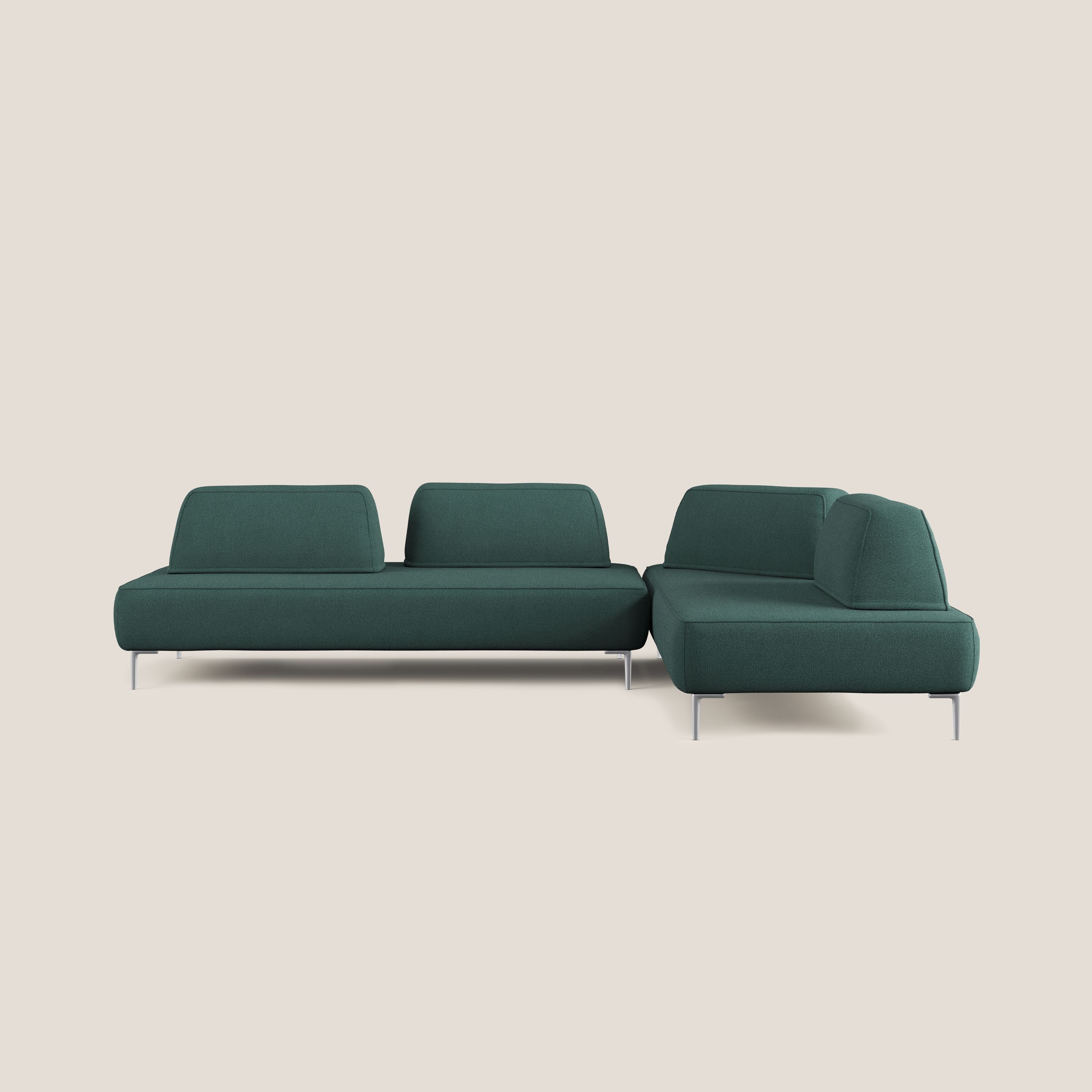 Newton divano angolare modulare con schienali movibili T07 verde - divani.store