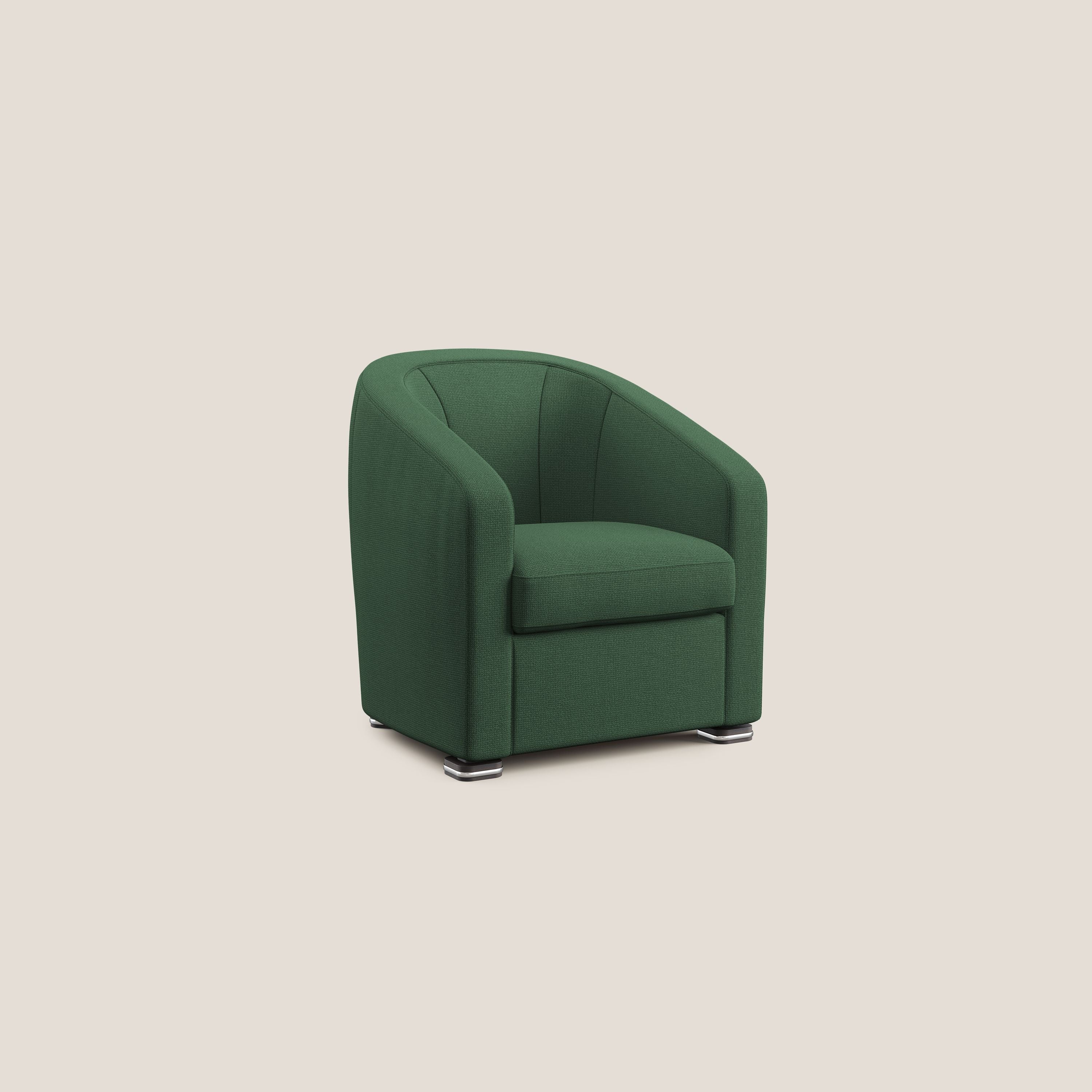 Cloe Poltroncina in tessuto smacchiabile con acqua QuickClean T08 verde - divani.store