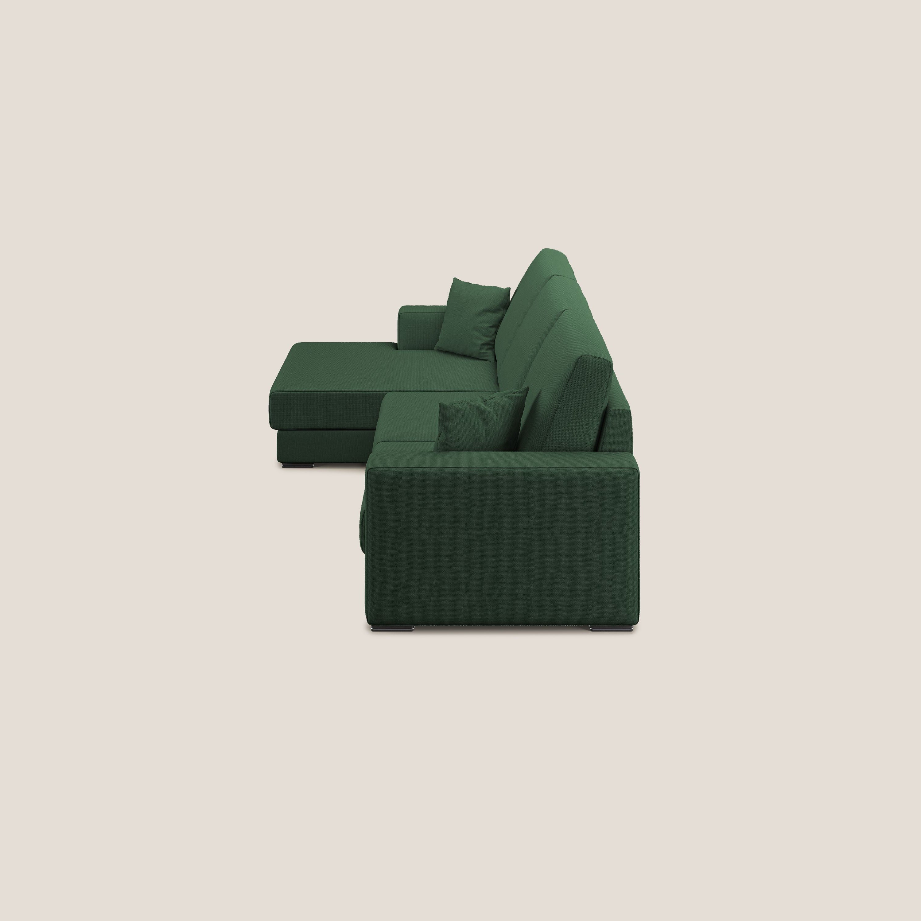 Marte divano angolare 293 cm SINISTRO in tessuto smacchiabile impermeabile T08 VERDE - divani.store