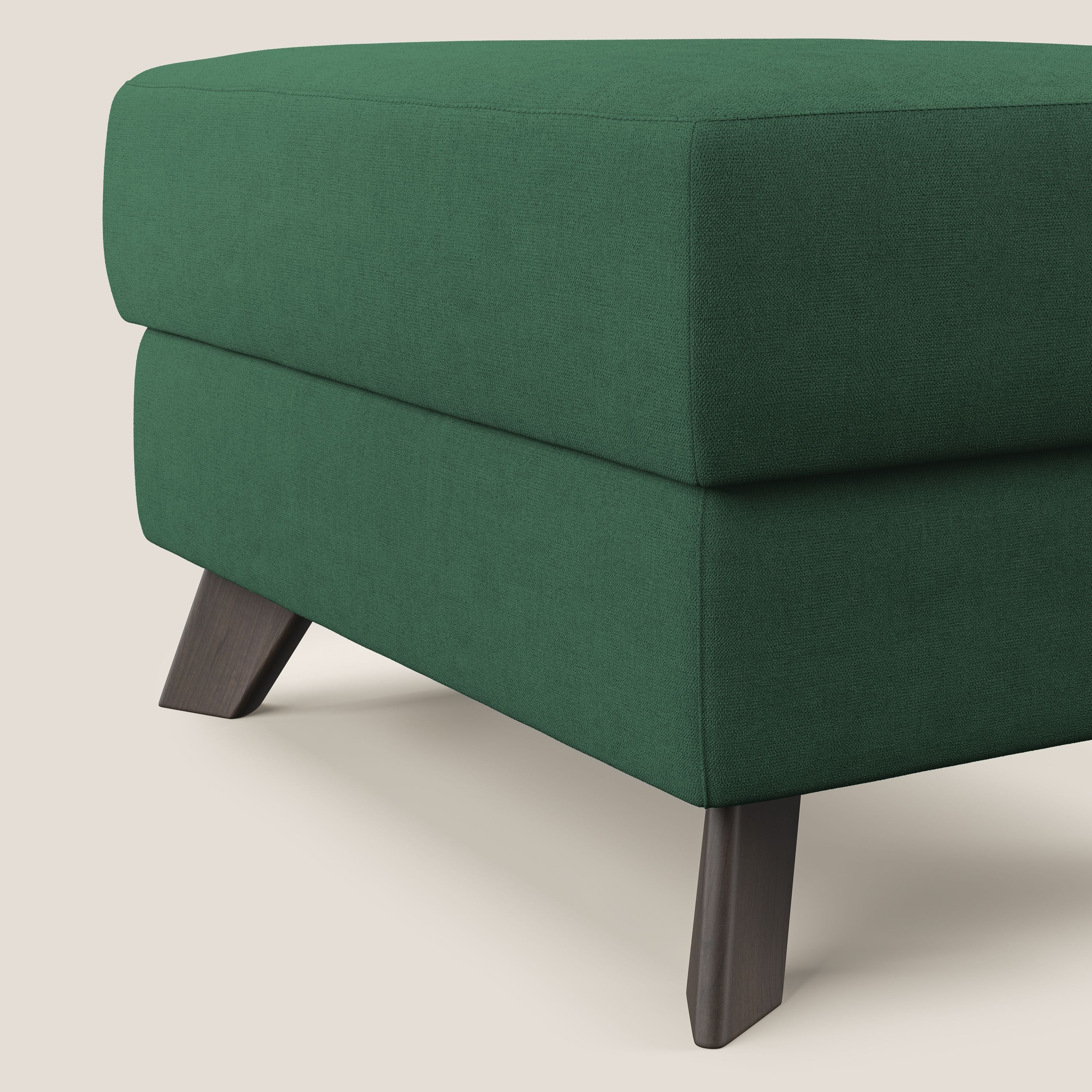 Moon Pouf contenitore e piedini alti in tessuto morbido impermeabile T02 verde - divani.store