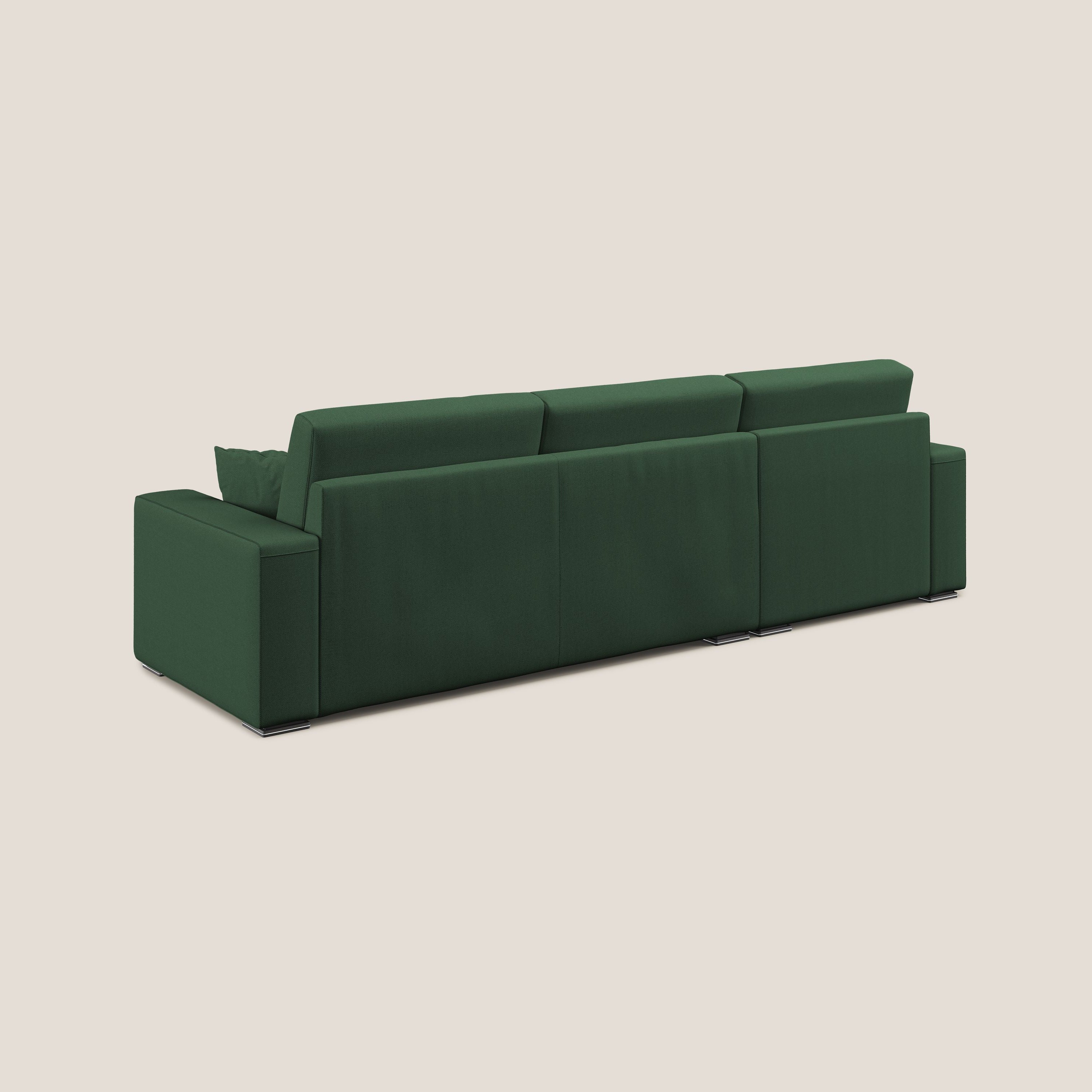 Marte divano angolare 293 cm SINISTRO in tessuto smacchiabile impermeabile T08 VERDE - divani.store