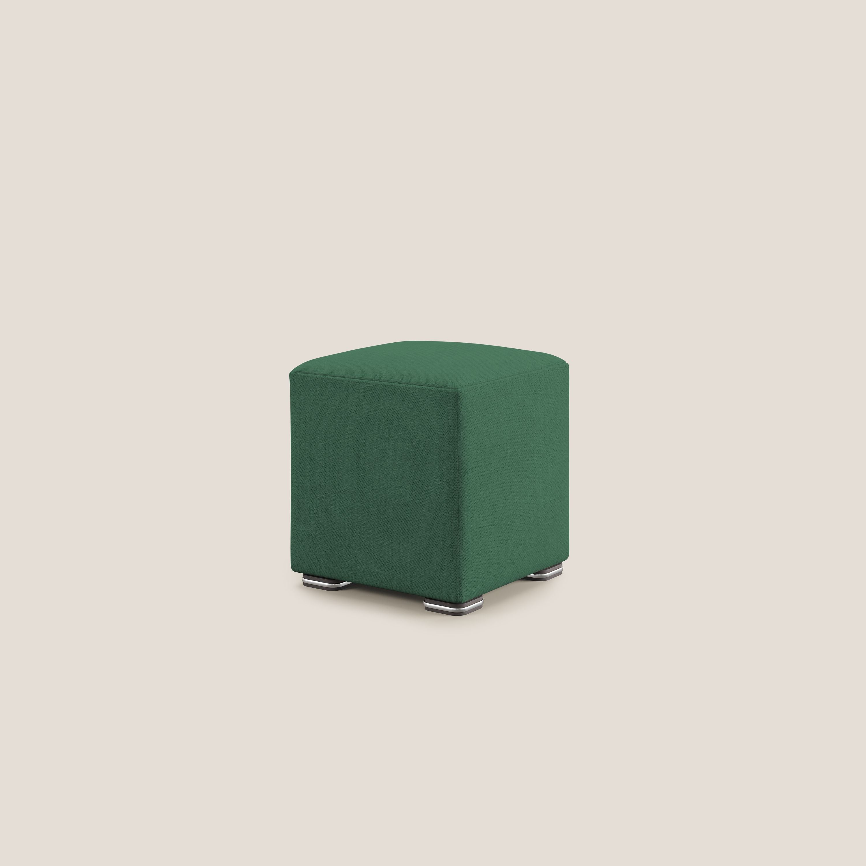 Cube pouf in tessuto morbido impermeabile T02 verde - divani.store