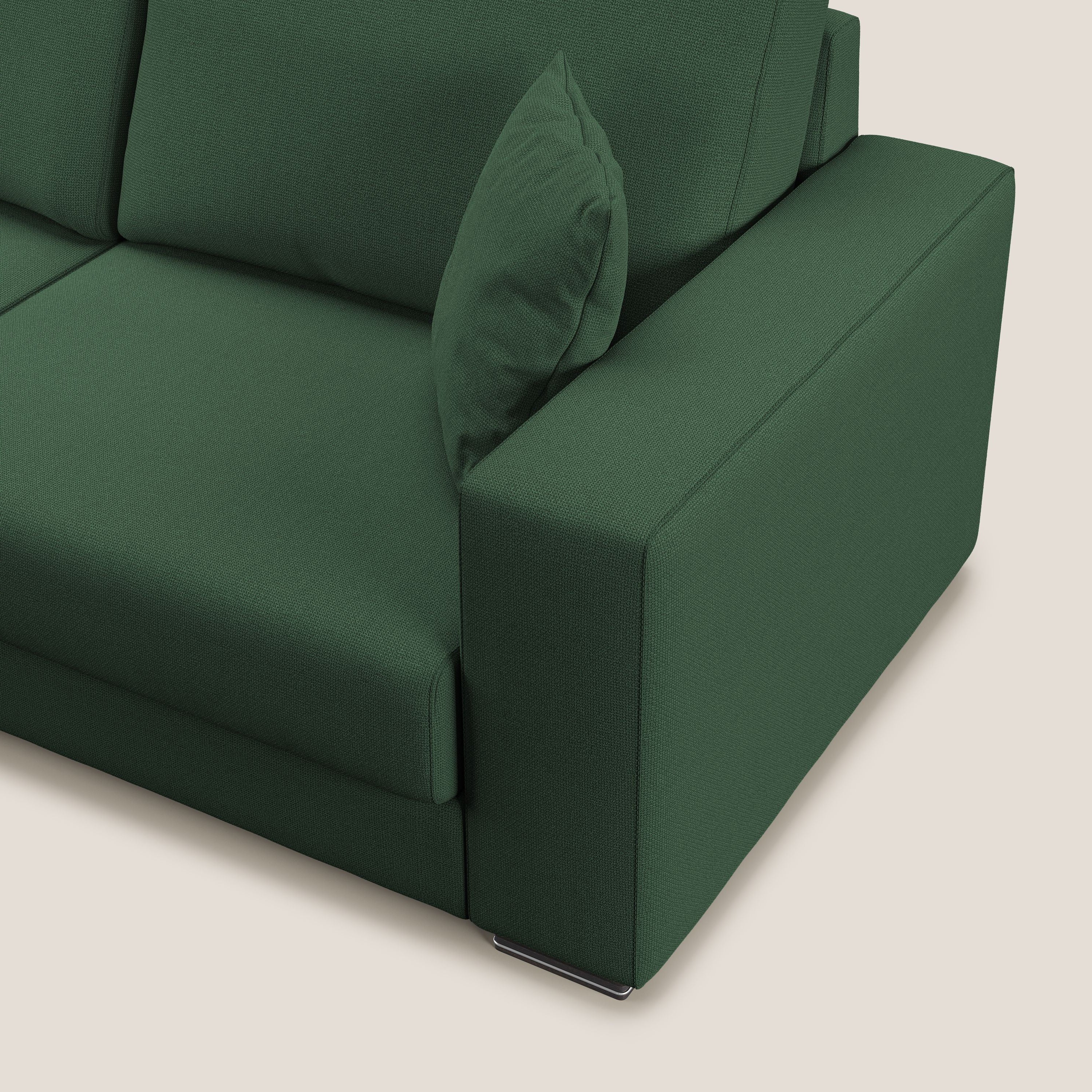 Marte divano angolare 293 cm SINISTRO in tessuto smacchiabile impermeabile T08 VERDE - divani.store