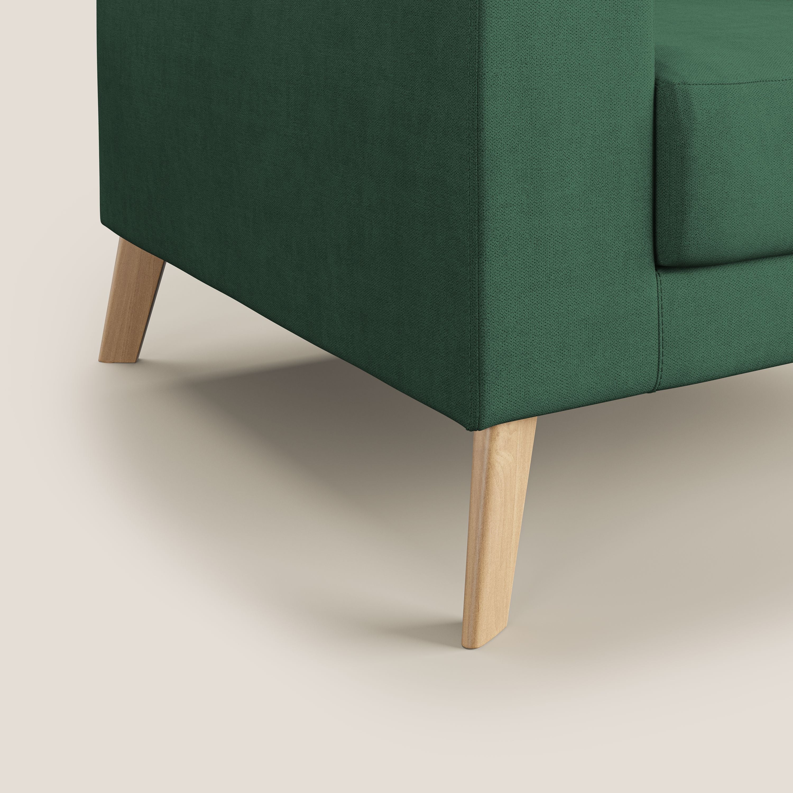 Danish poltroncina in tessuto morbido impermeabile T02 verde - divani.store