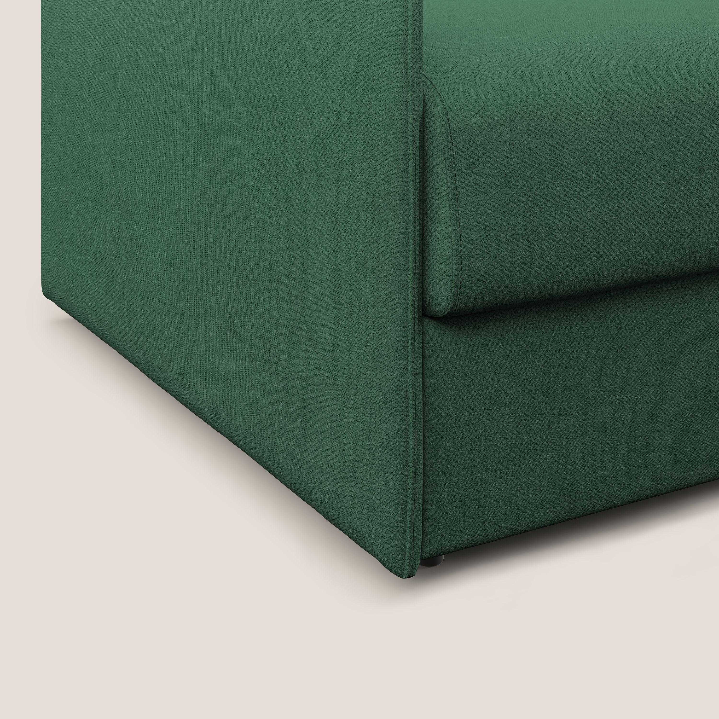 Evans poltrona letto in morbido tessuto impermeabile T02 verde - divani.store