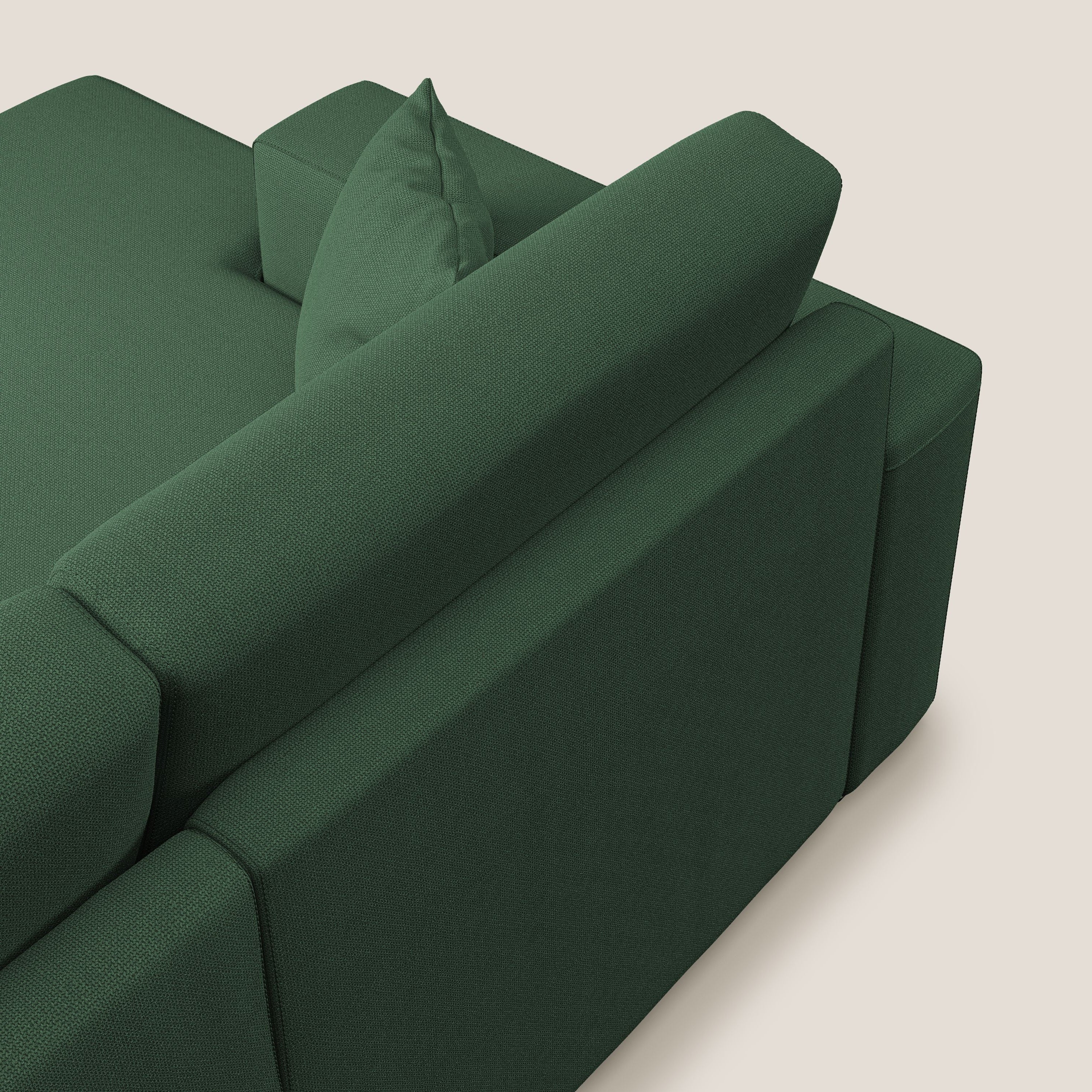 Marte divano angolare 293 cm SINISTRO in tessuto smacchiabile impermeabile T08 VERDE - divani.store