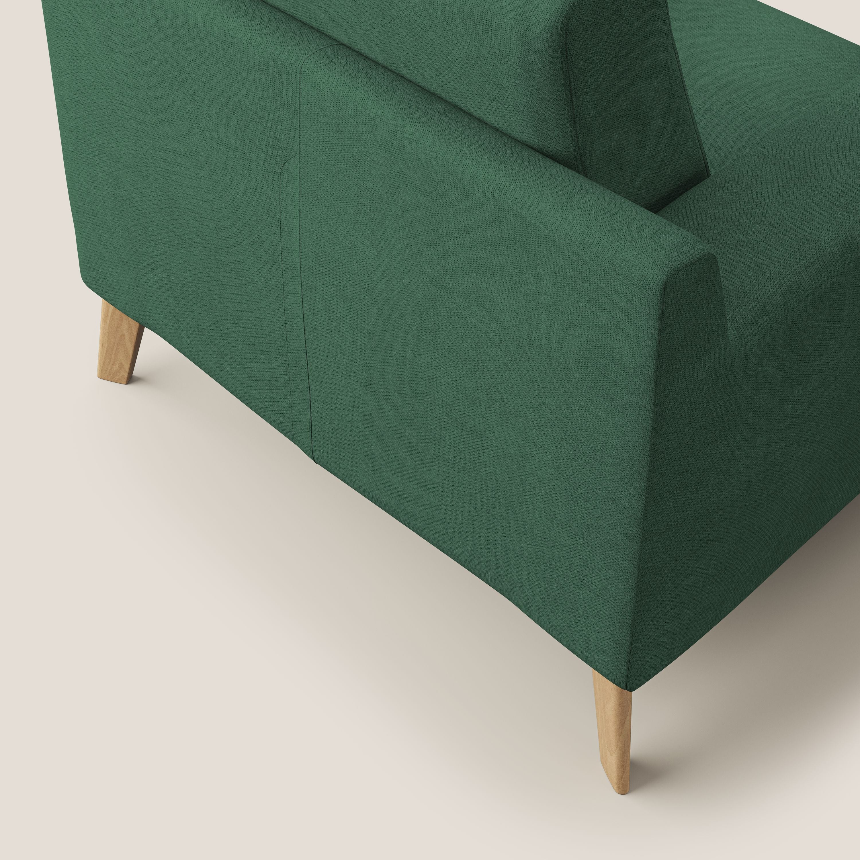 Danish poltroncina in tessuto morbido impermeabile T02 verde - divani.store