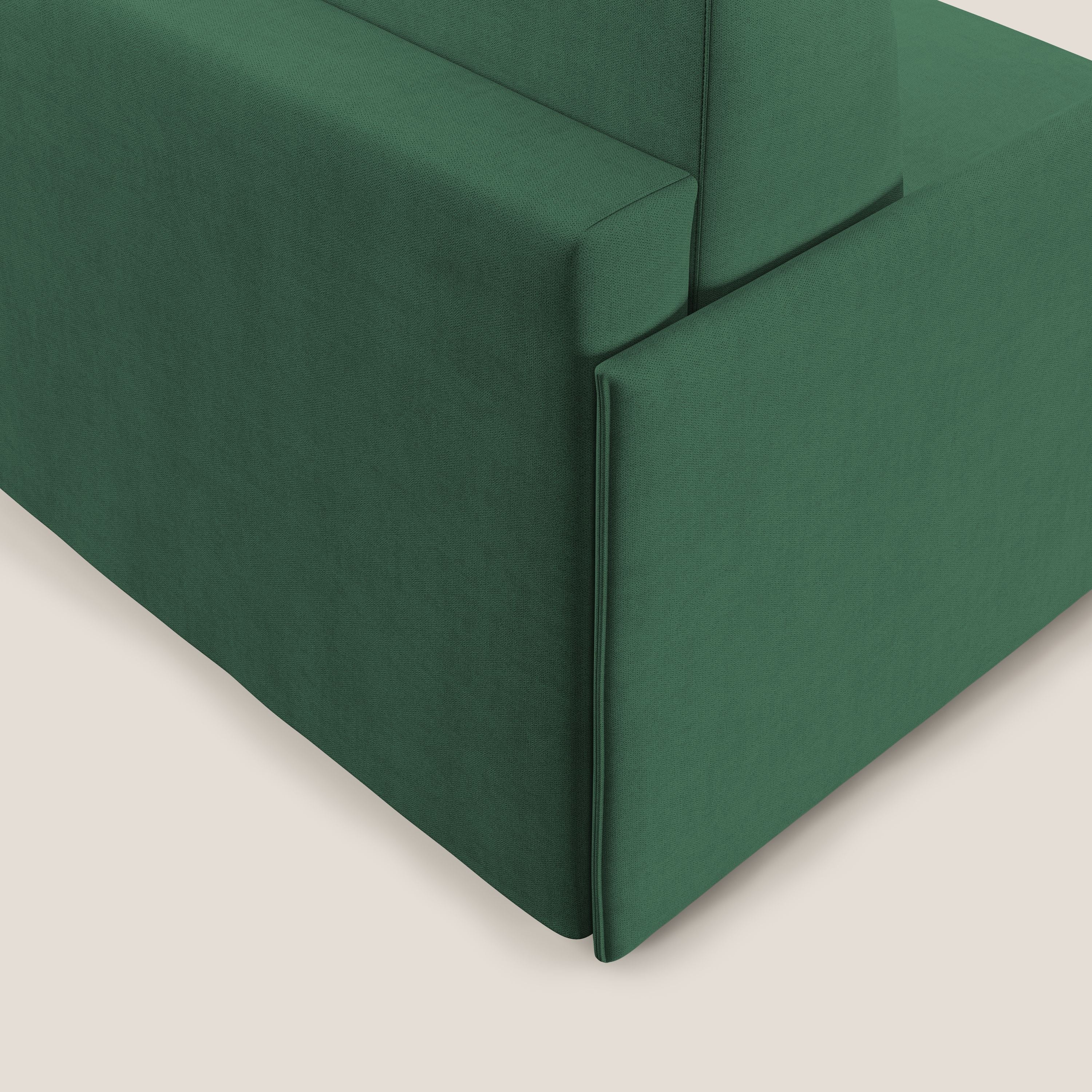 Evans poltrona letto in morbido tessuto impermeabile T02 verde - divani.store